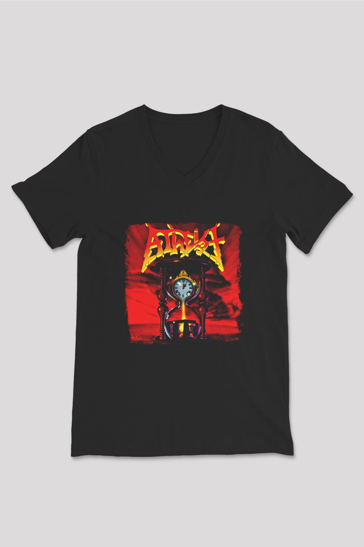 Atheist Baskılı Unisex Siyah V Yaka Tişört