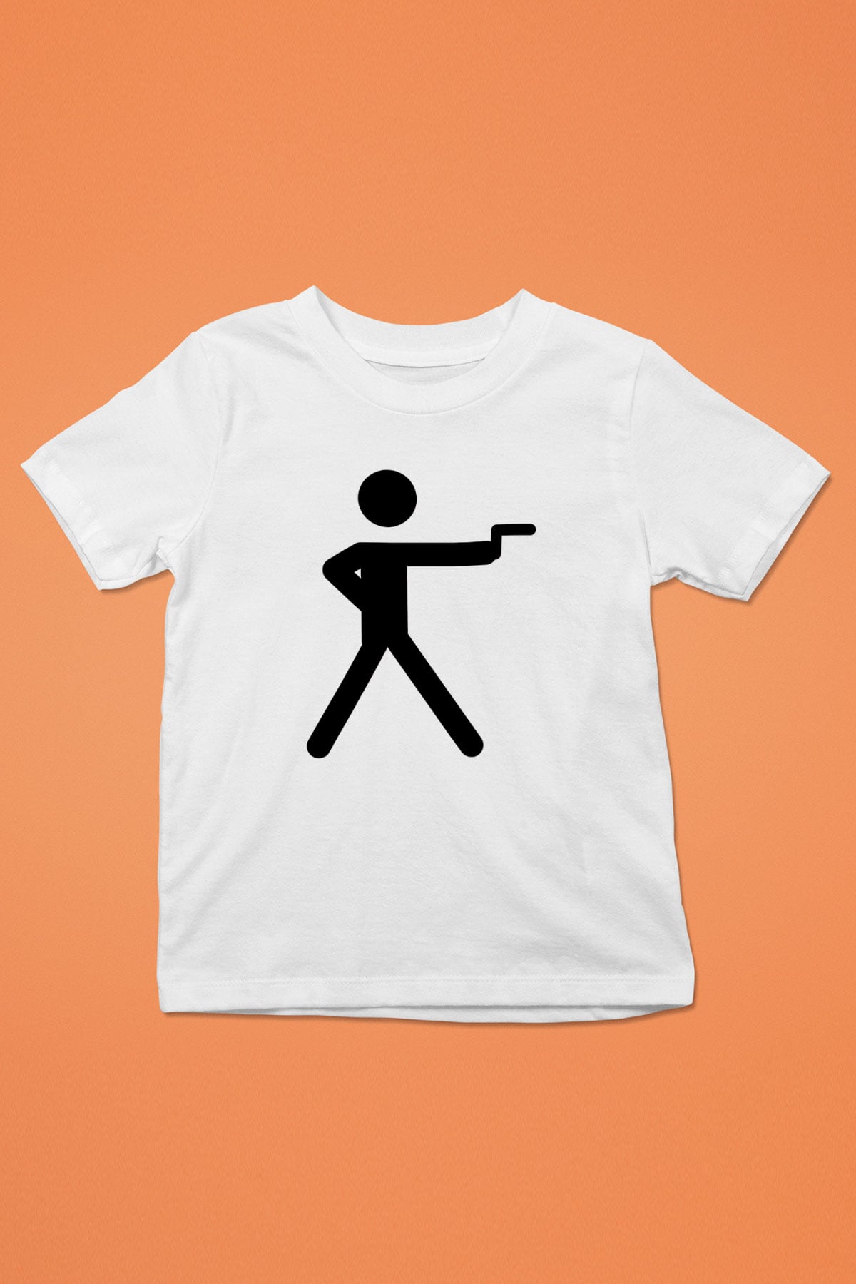 Atıcılık Baskılı Unisex Beyaz Çocuk Tişört - Tshirt
