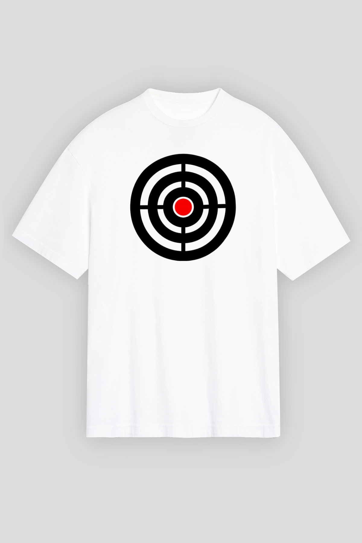 Atıcılık Baskılı Unisex Beyaz Oversize Tişört - Tshirt