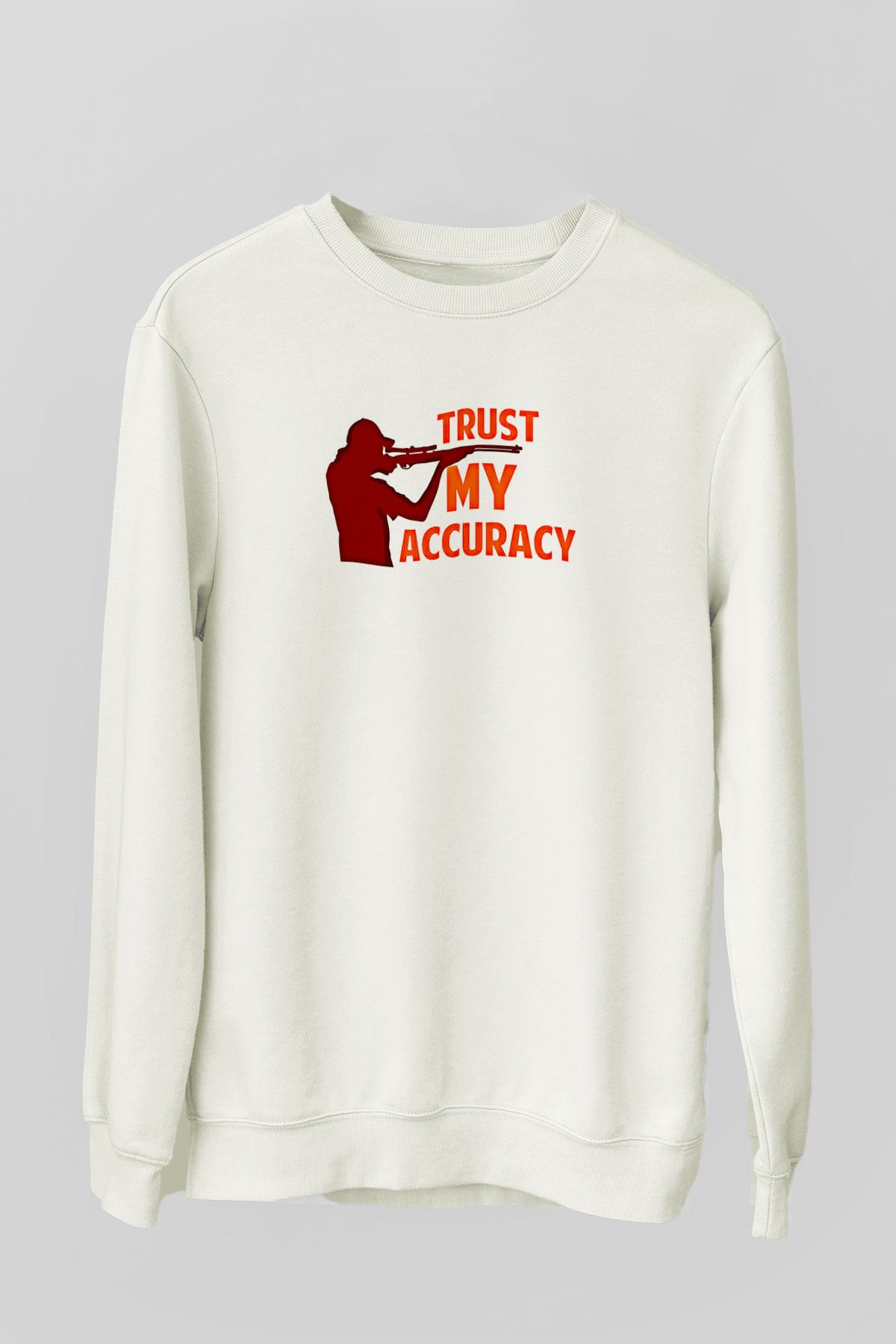 Atıcılık Baskılı Unisex Ekru Sweatshirt
