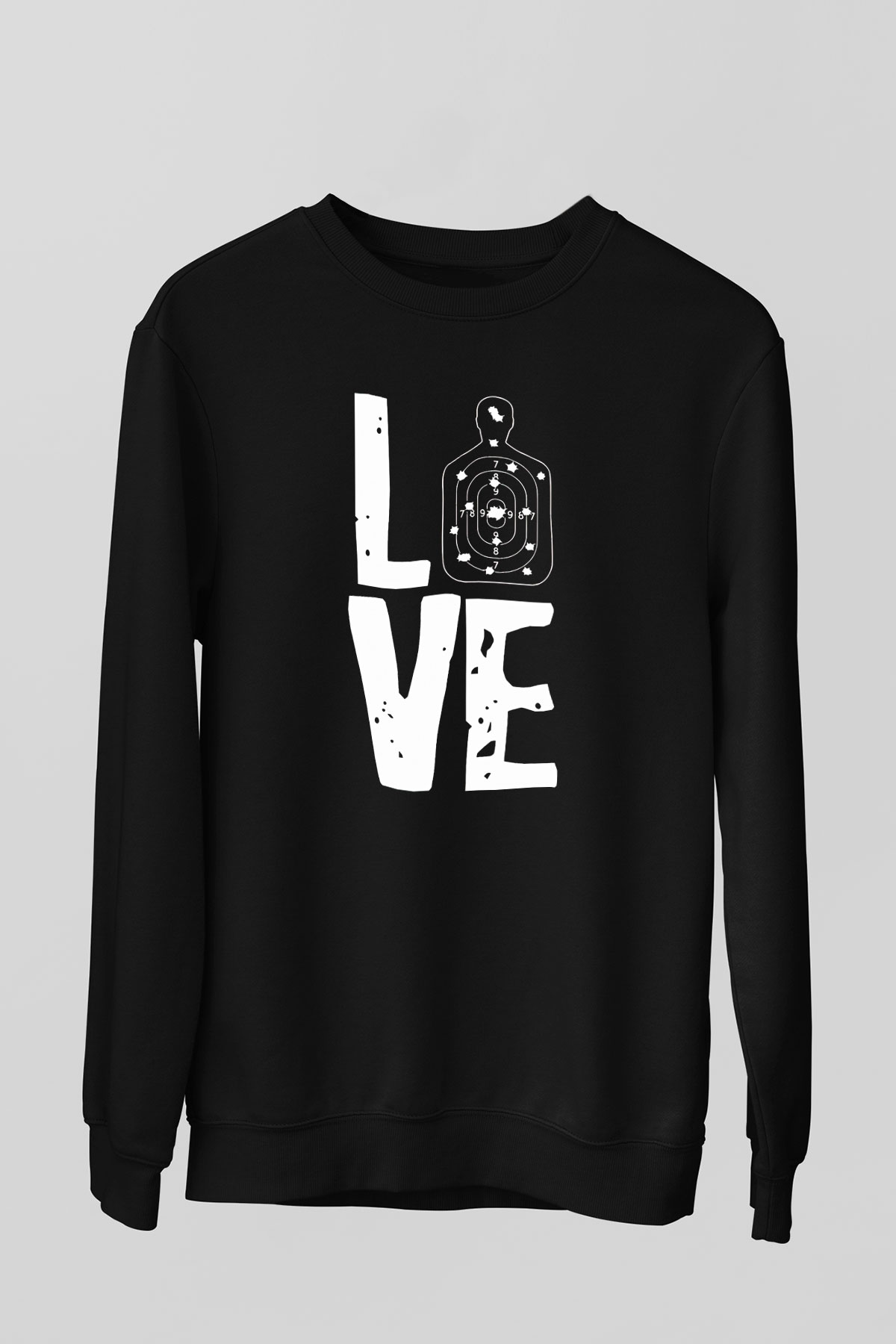 Atıcılık - Shooting Baskılı Unisex Siyah Sweatshirt