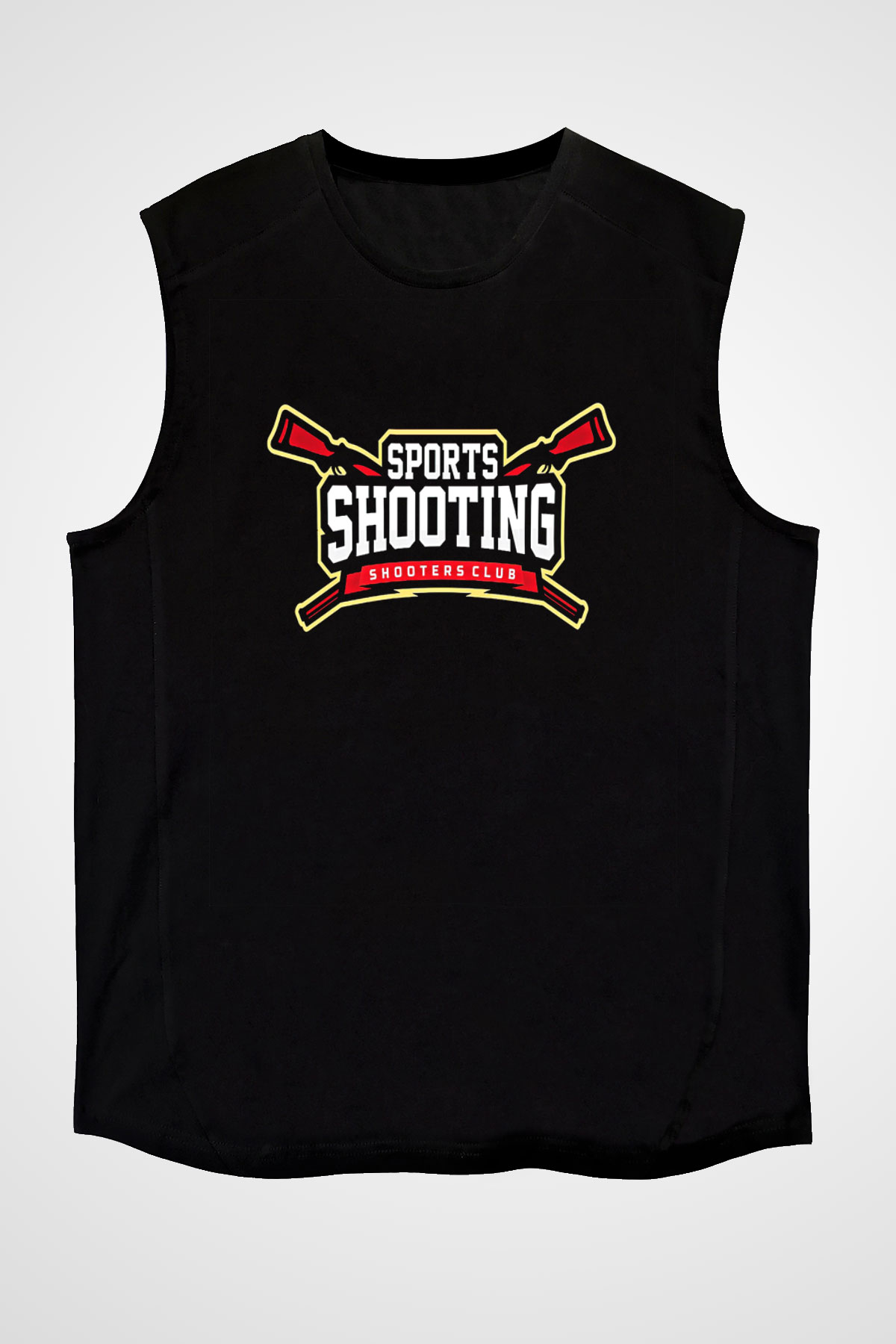 Atıcılık - Shooting Baskılı Unisex Siyah Kolsuz Tişört