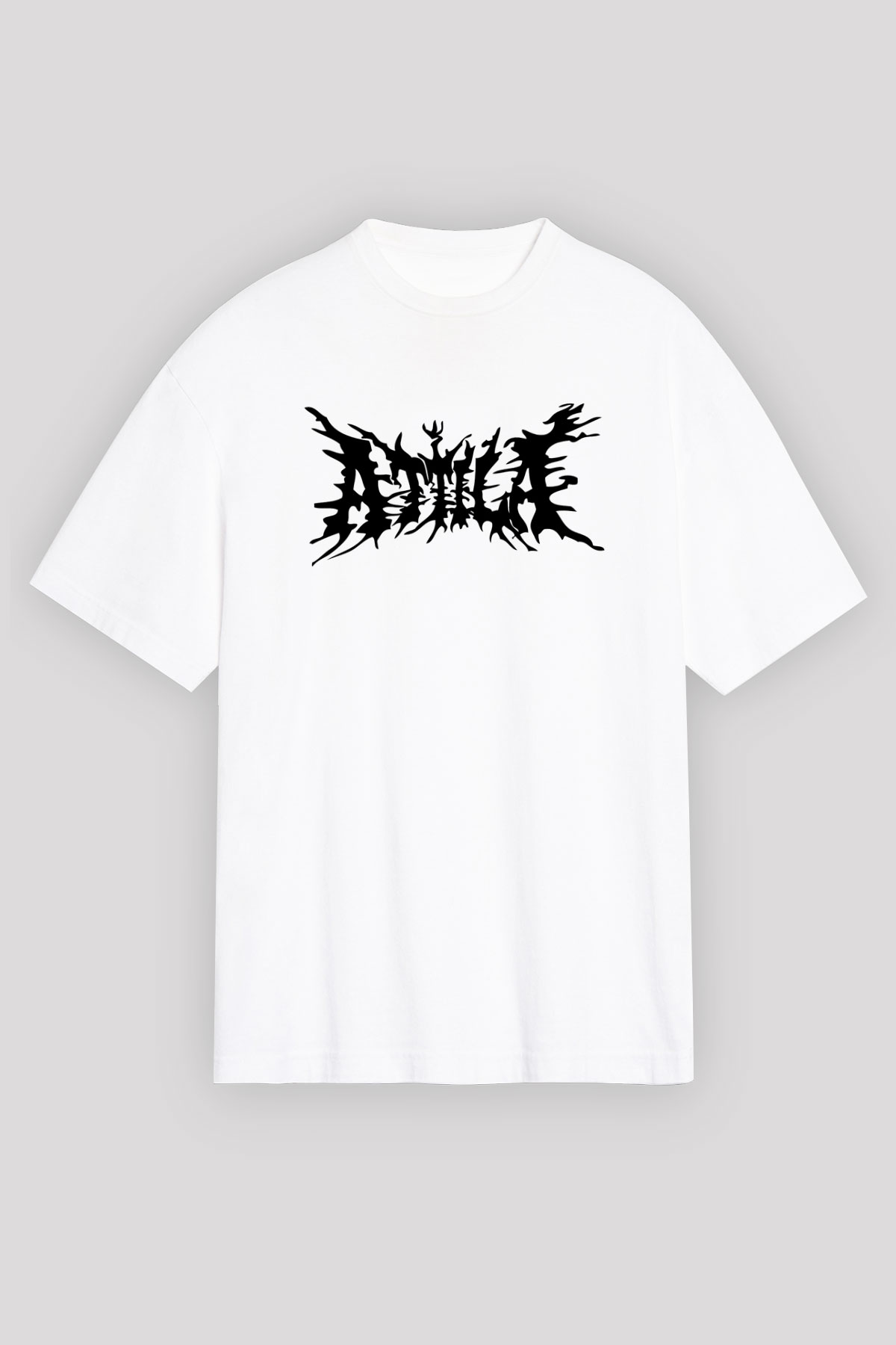 Atilla Beyaz Unisex Oversize Tişört T-Shirt