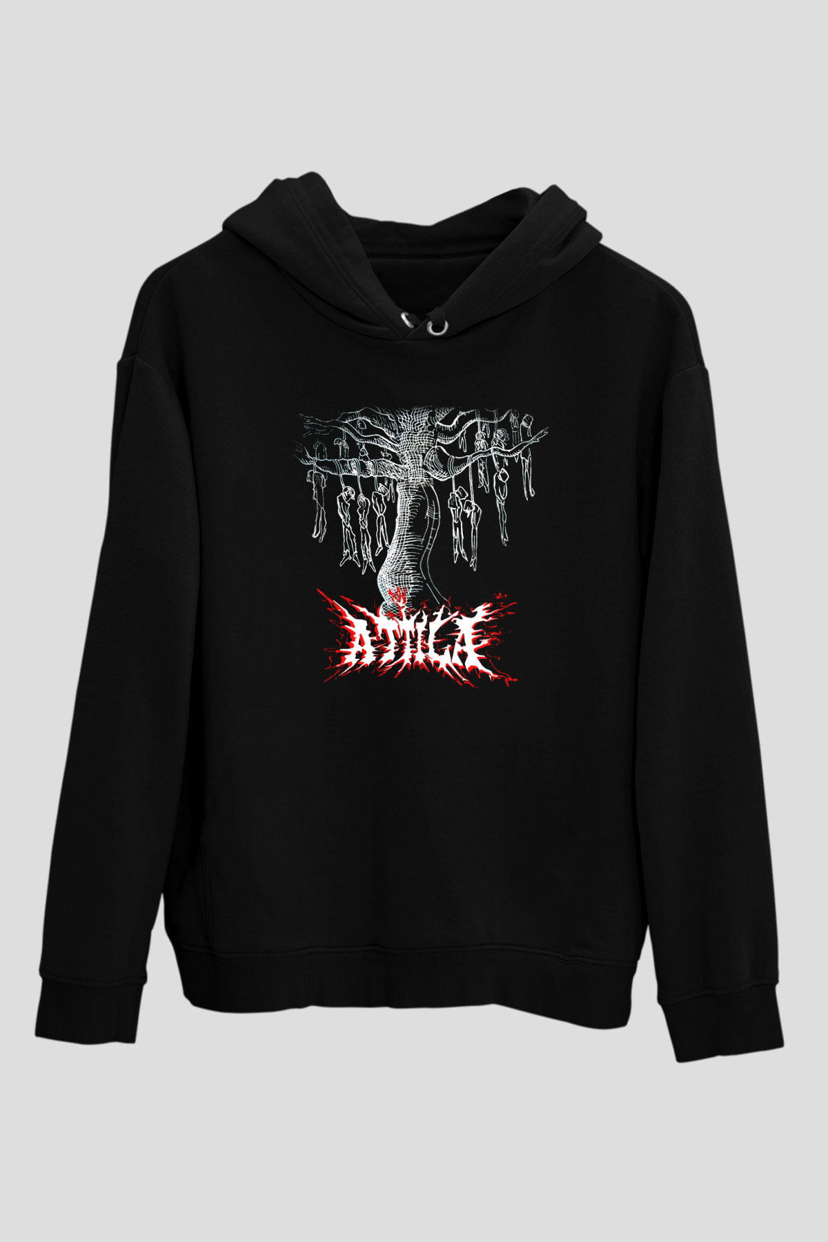 Atilla Siyah Unisex Kapüşonlu Sweatshirt