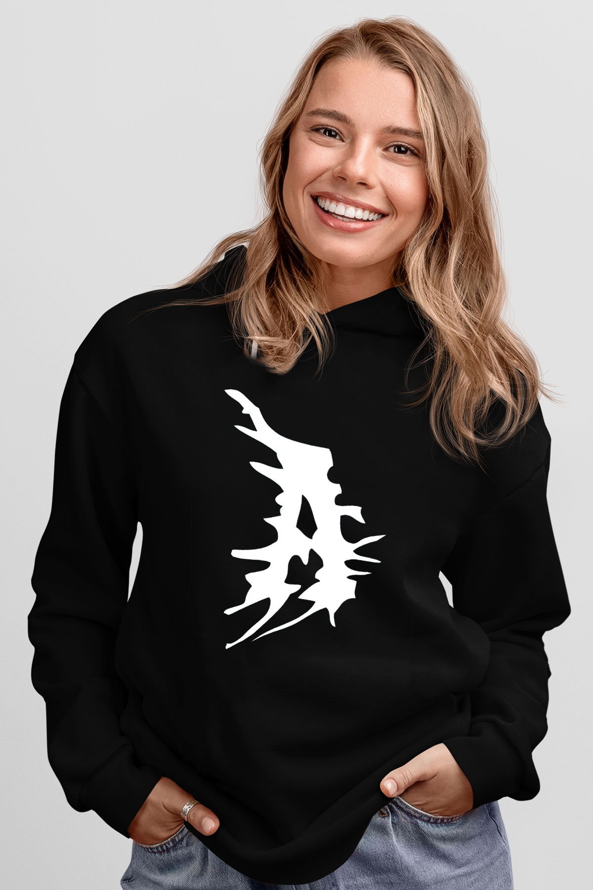 Atilla Siyah Unisex Kapüşonlu Sweatshirt