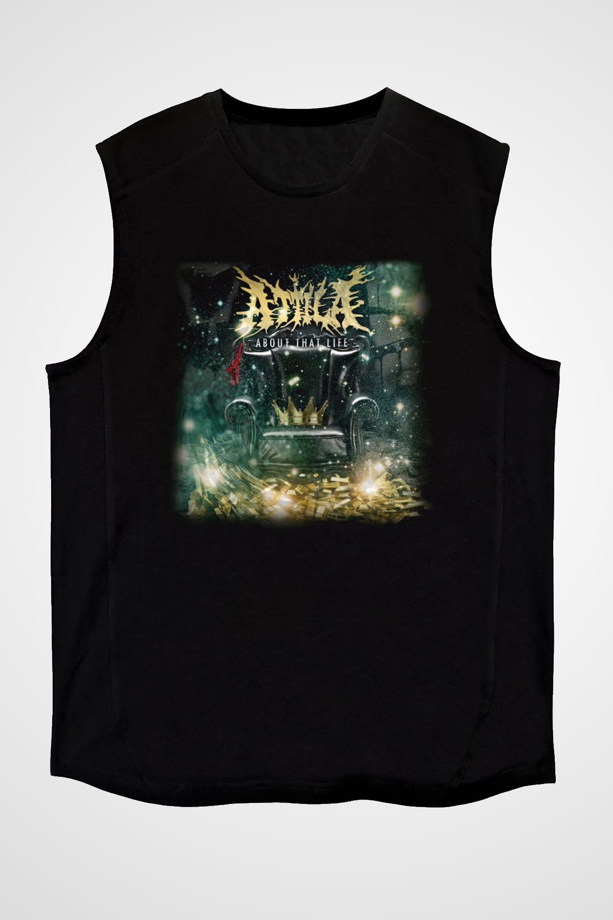 Atilla Siyah Unisex Kolsuz Tişört