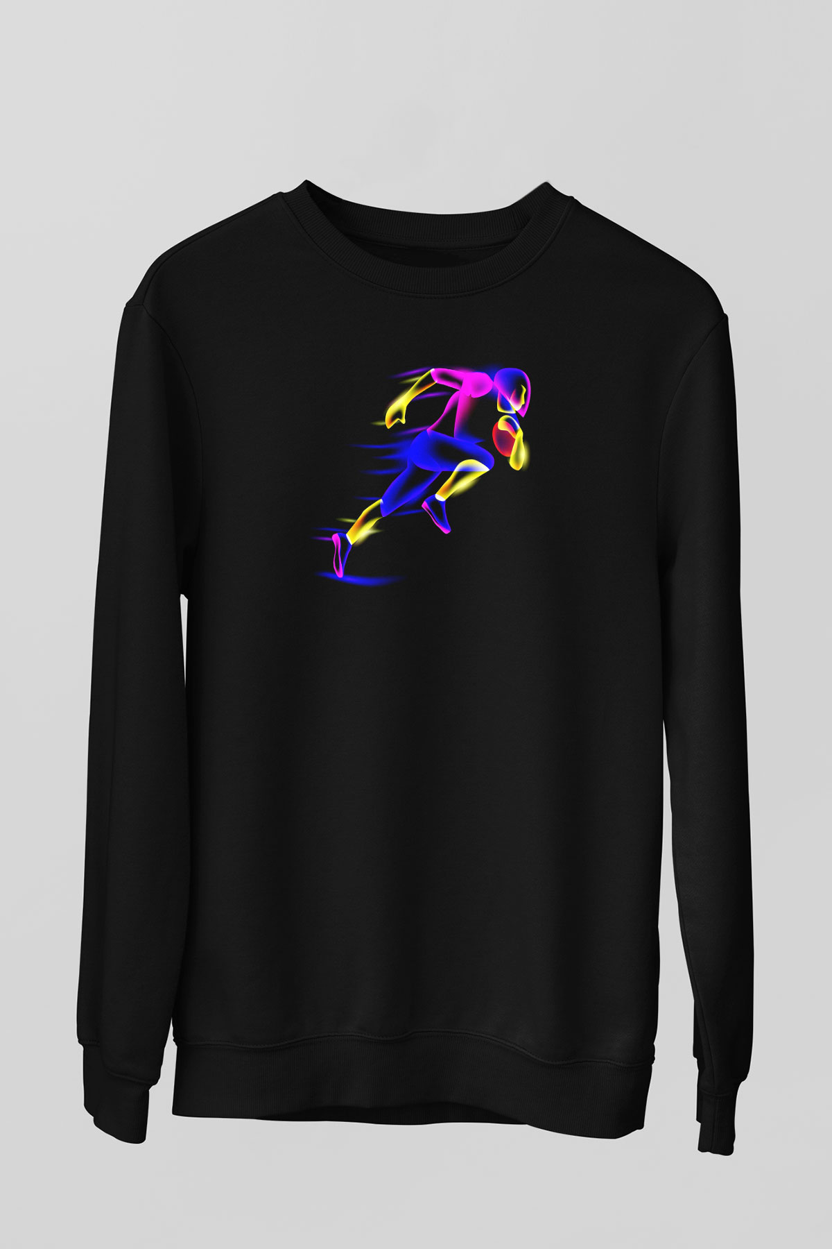 Atletizm - Athletics Baskılı Unisex Siyah Sweatshirt