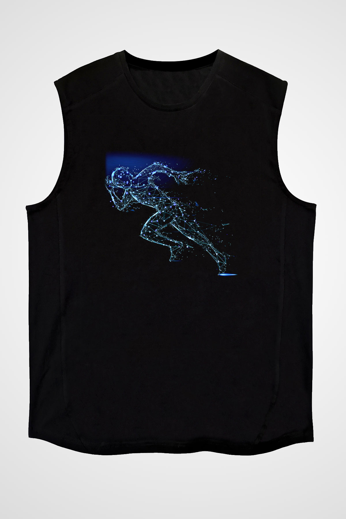 Atletizm - Athletics Baskılı Unisex Siyah Kolsuz Tişört