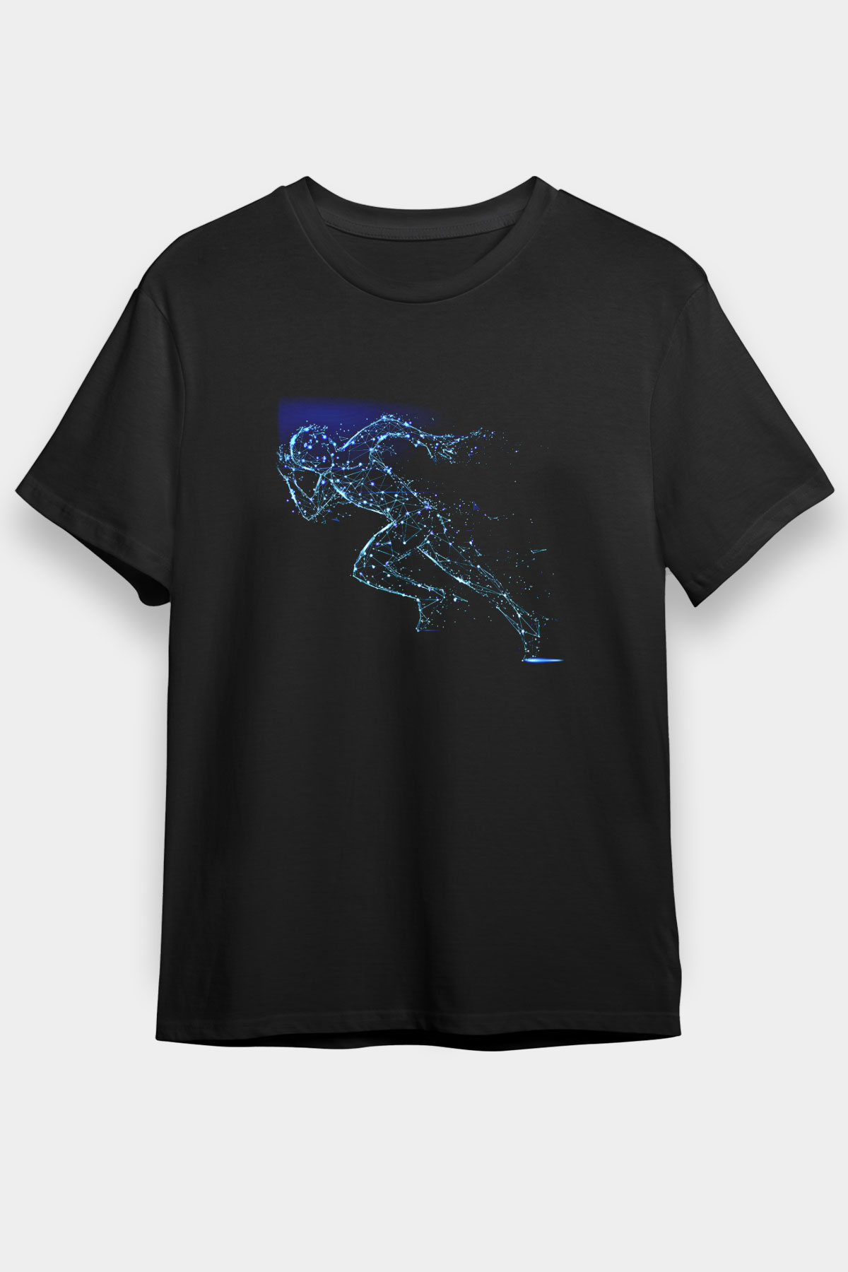 Atletizm - Athletics Baskılı Unisex Siyah Tişört - Tshirt