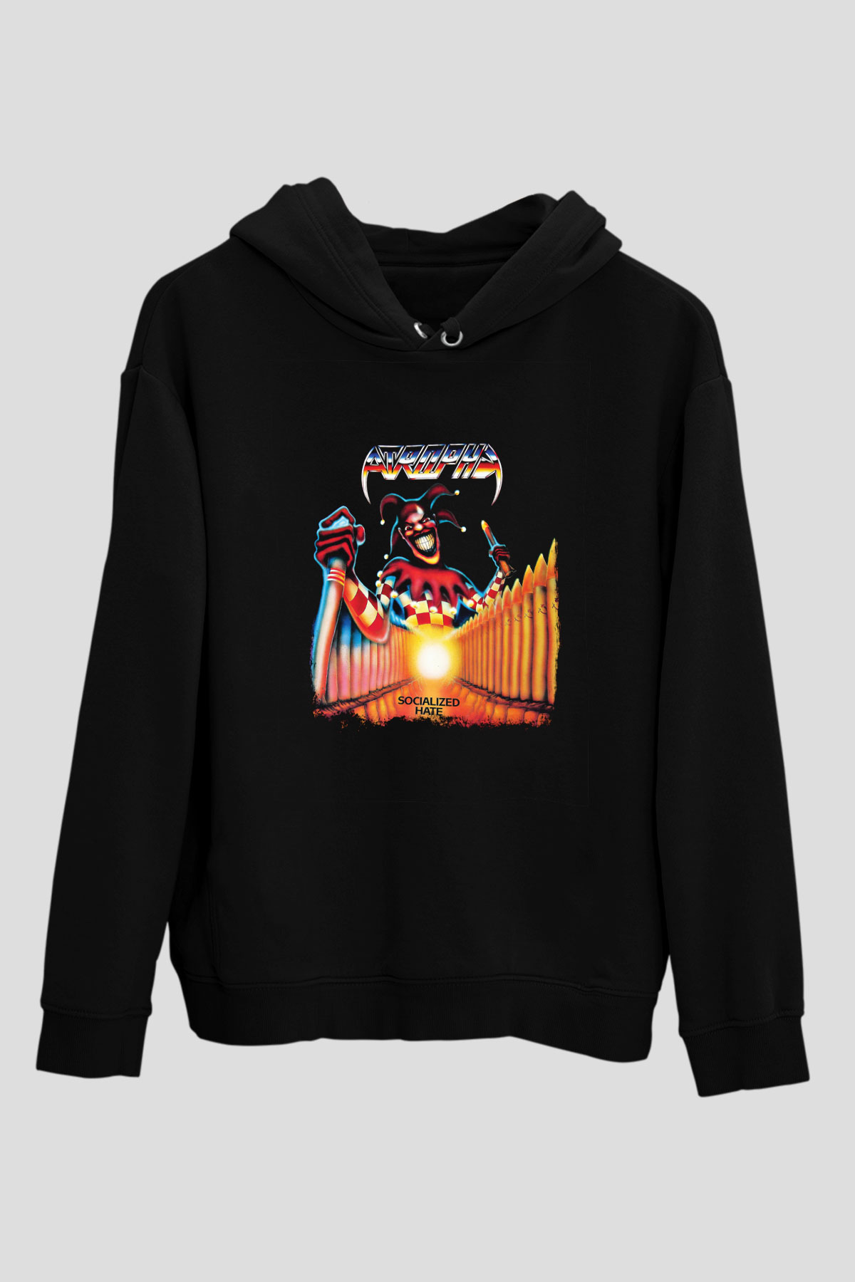Atrophy Baskılı Unisex Siyah Hoodie