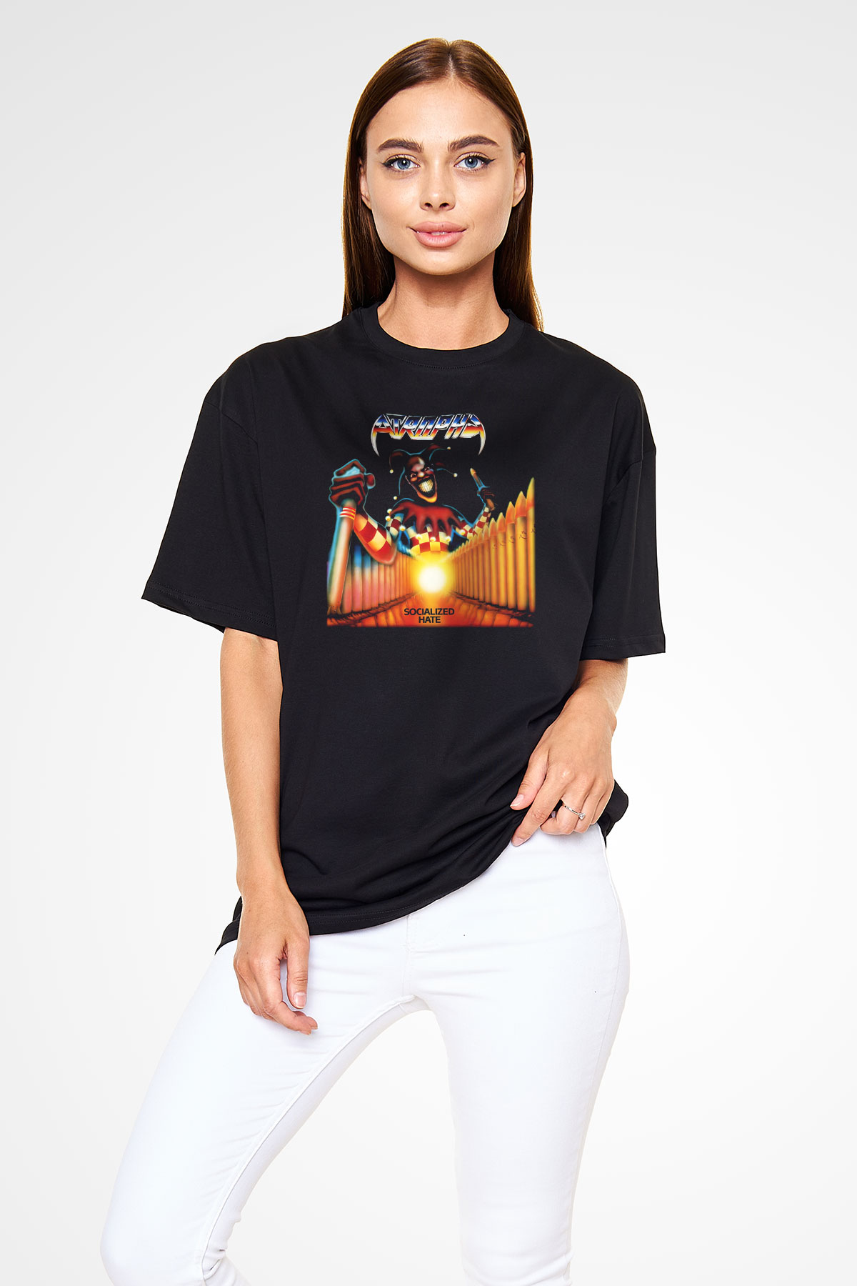 Atrophy Siyah Unisex Oversize Tişört T-Shirt
