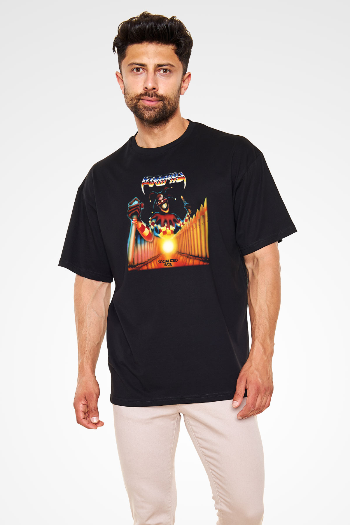 Atrophy Siyah Unisex Oversize Tişört T-Shirt