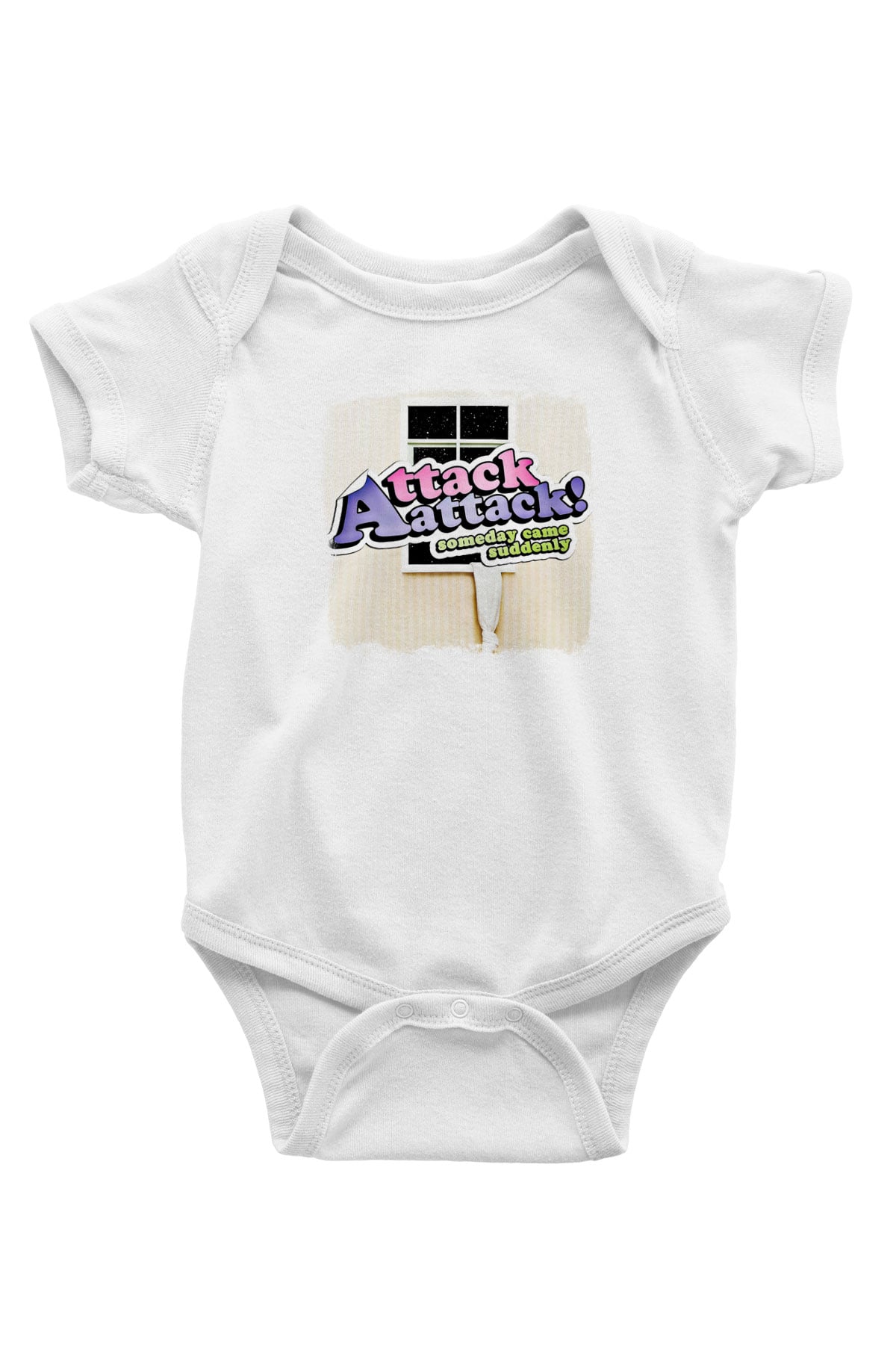 Attack Attack! Baskılı Unisex Beyaz Bebek Body - Zıbın