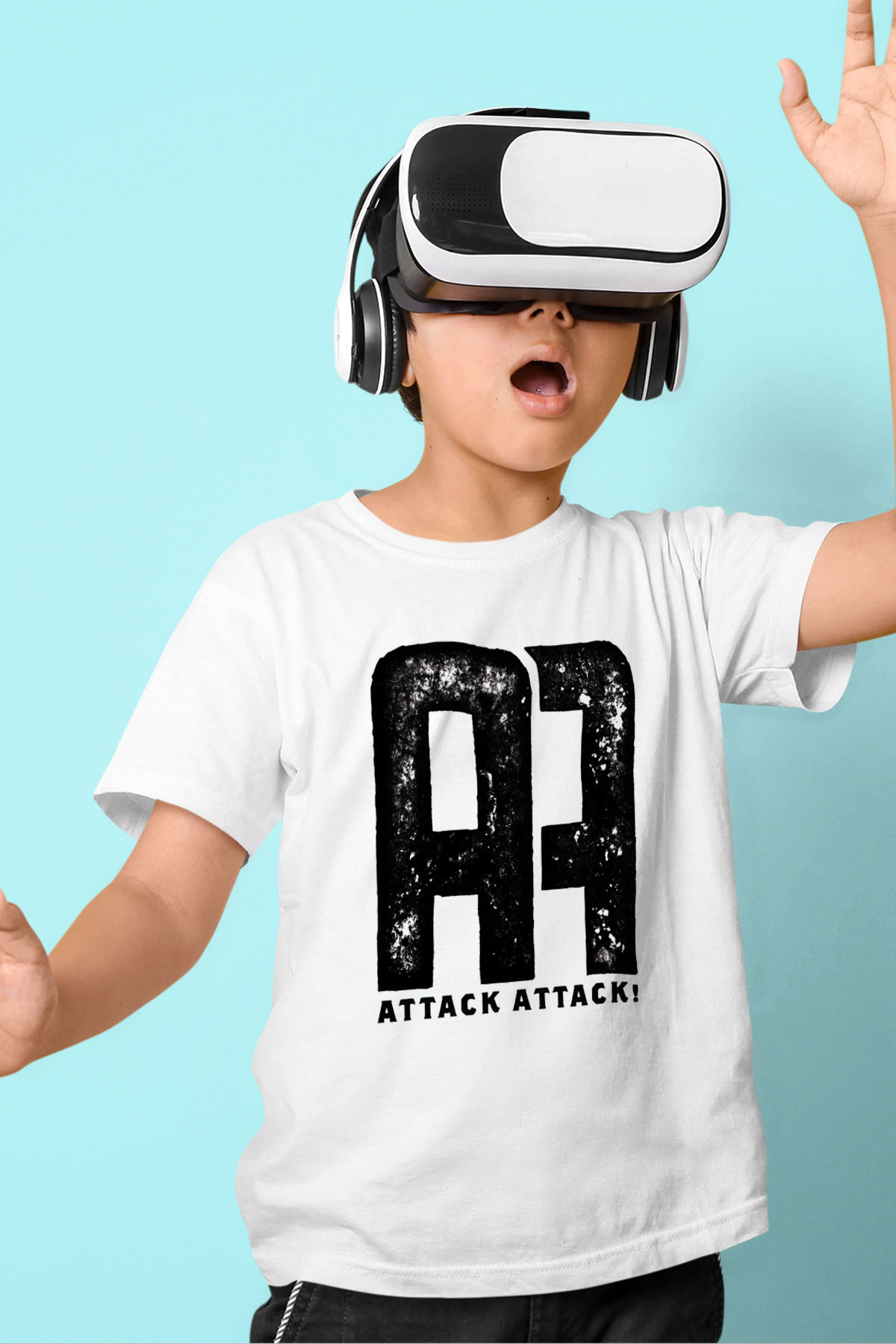 Attack Attack Beyaz Unisex Çocuk Tişört