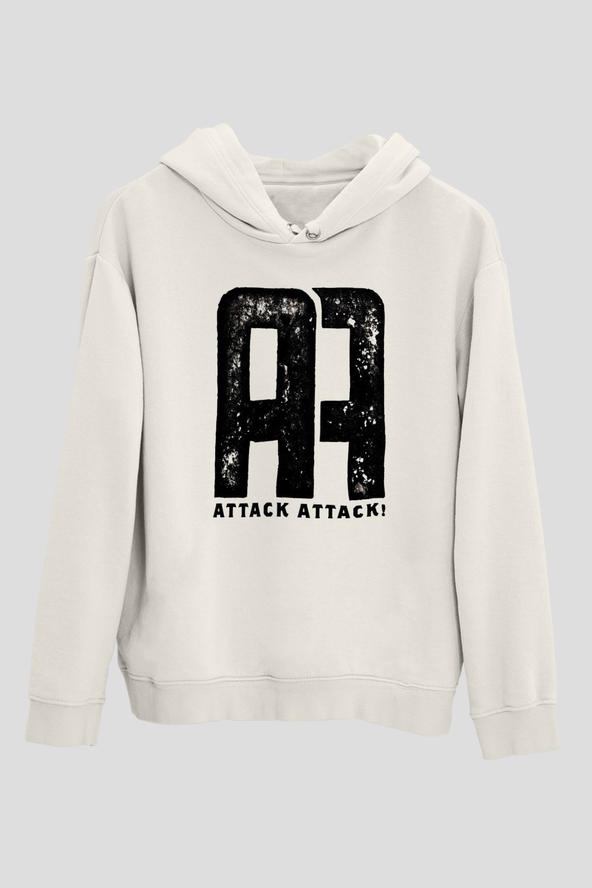Attack Attack Beyaz Unisex Kapüşonlu Sweatshirt
