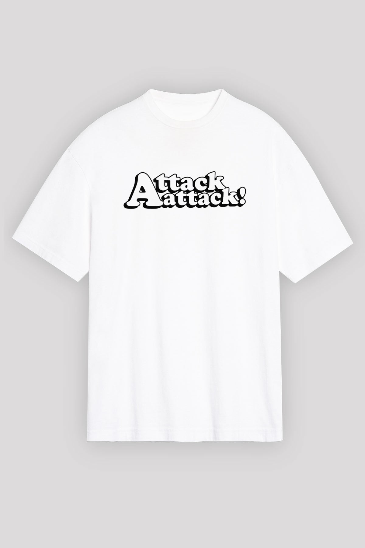 Attack Attack Beyaz Unisex Oversize Tişört T-Shirt