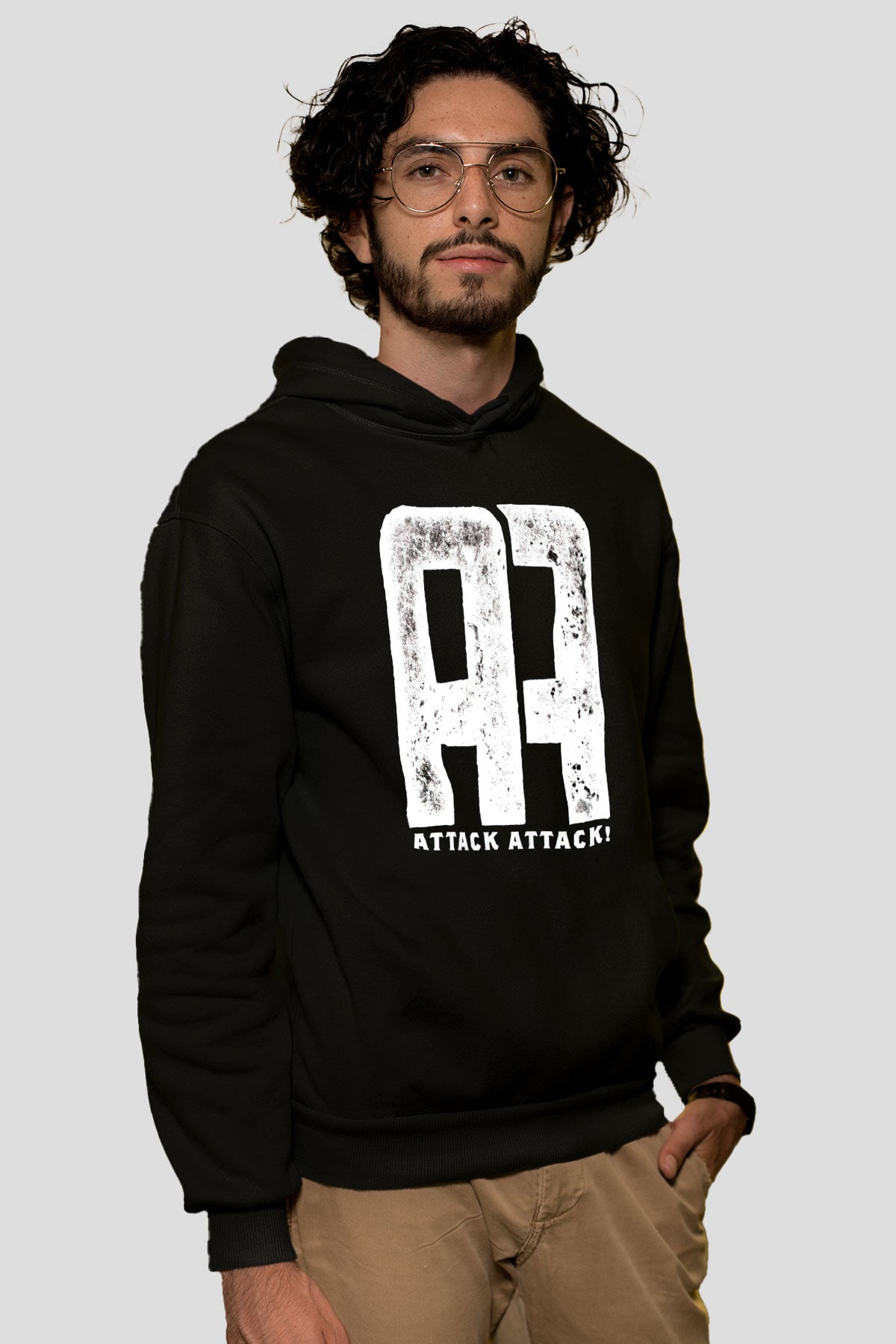 Attack Attack Siyah Unisex Kapüşonlu Sweatshirt