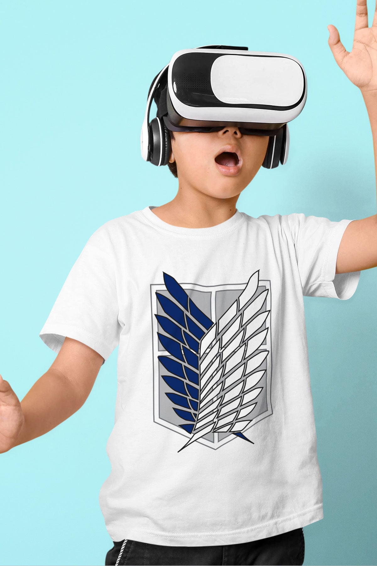 Attack on Titan Baskılı Beyaz Unisex Çocuk Tişört