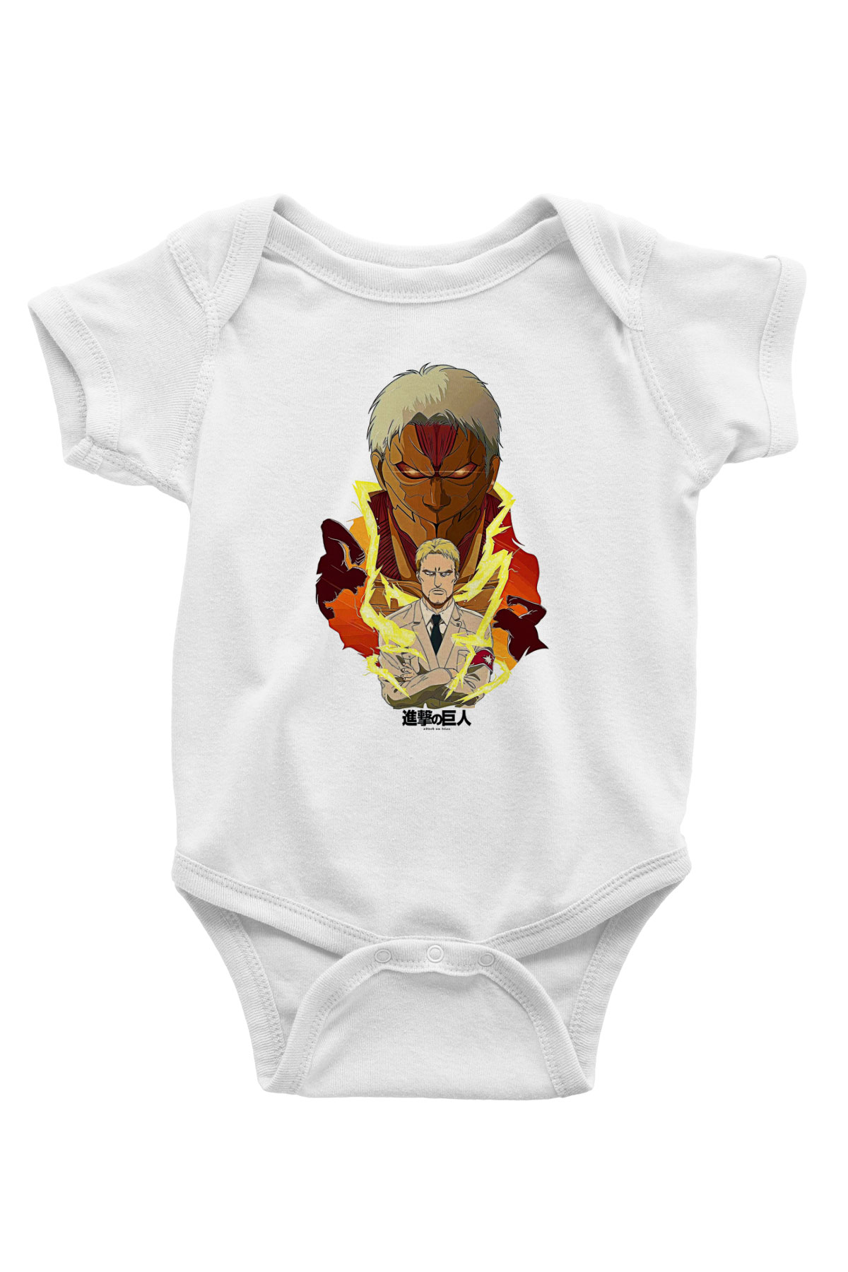 Attack On Titan Baskılı Unisex Siyah Bebek Body - Zıbın