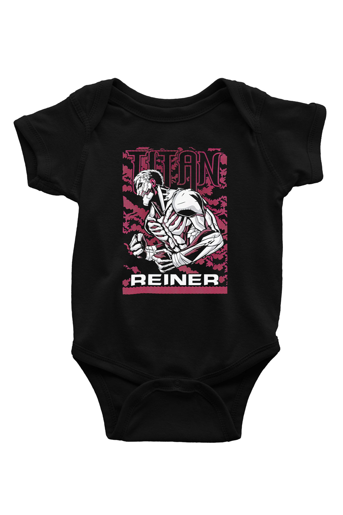 Attack On Titan Baskılı Unisex Siyah Bebek Body - Zıbın