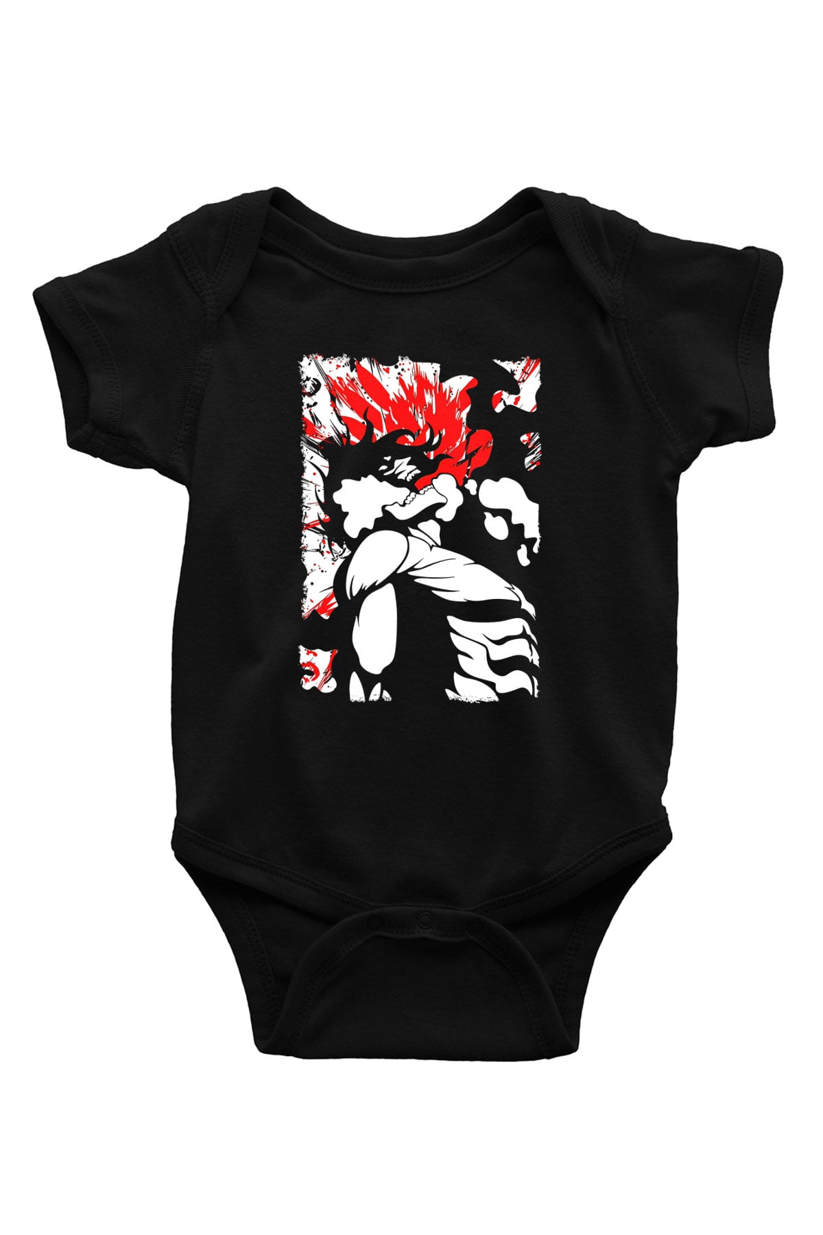 Attack On Titan Baskılı Unisex Siyah Bebek Body - Zıbın