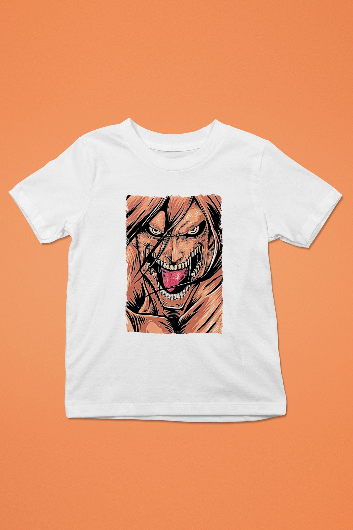 Attack On Titan Baskılı Unisex Siyah Çocuk Tişört - Tshirt