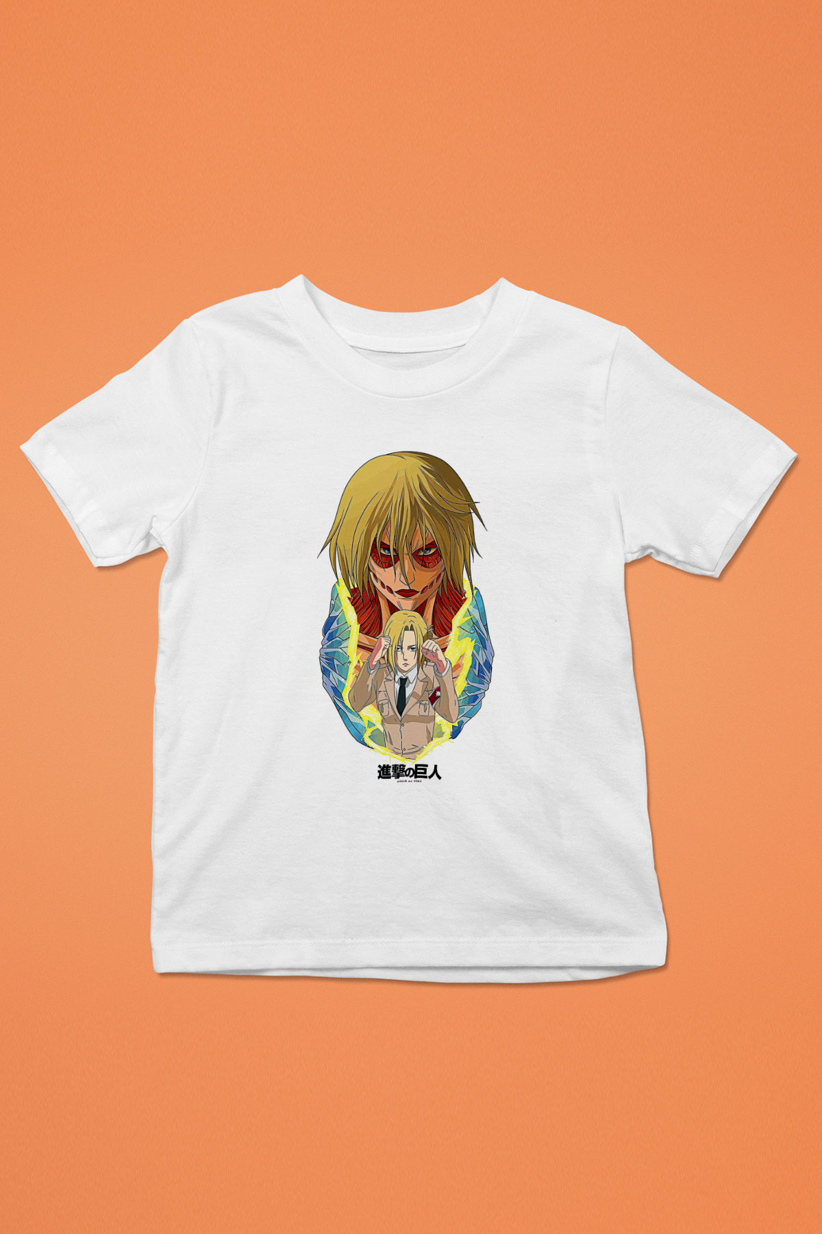 Attack On Titan Baskılı Unisex Siyah Çocuk Tişört - Tshirt