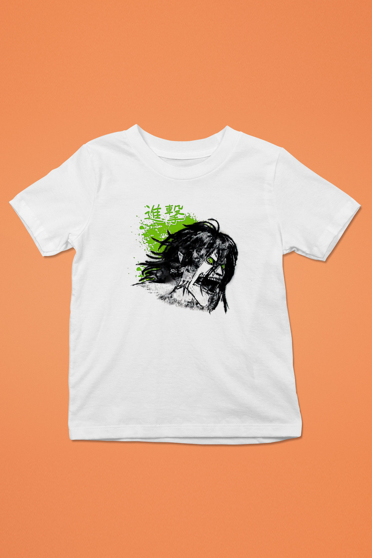 Attack On Titan Baskılı Unisex Siyah Çocuk Tişört - Tshirt