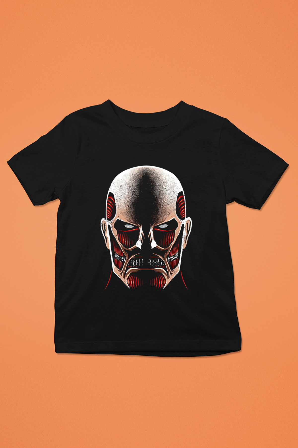 Attack On Titan Baskılı Unisex Siyah Çocuk Tişört - Tshirt