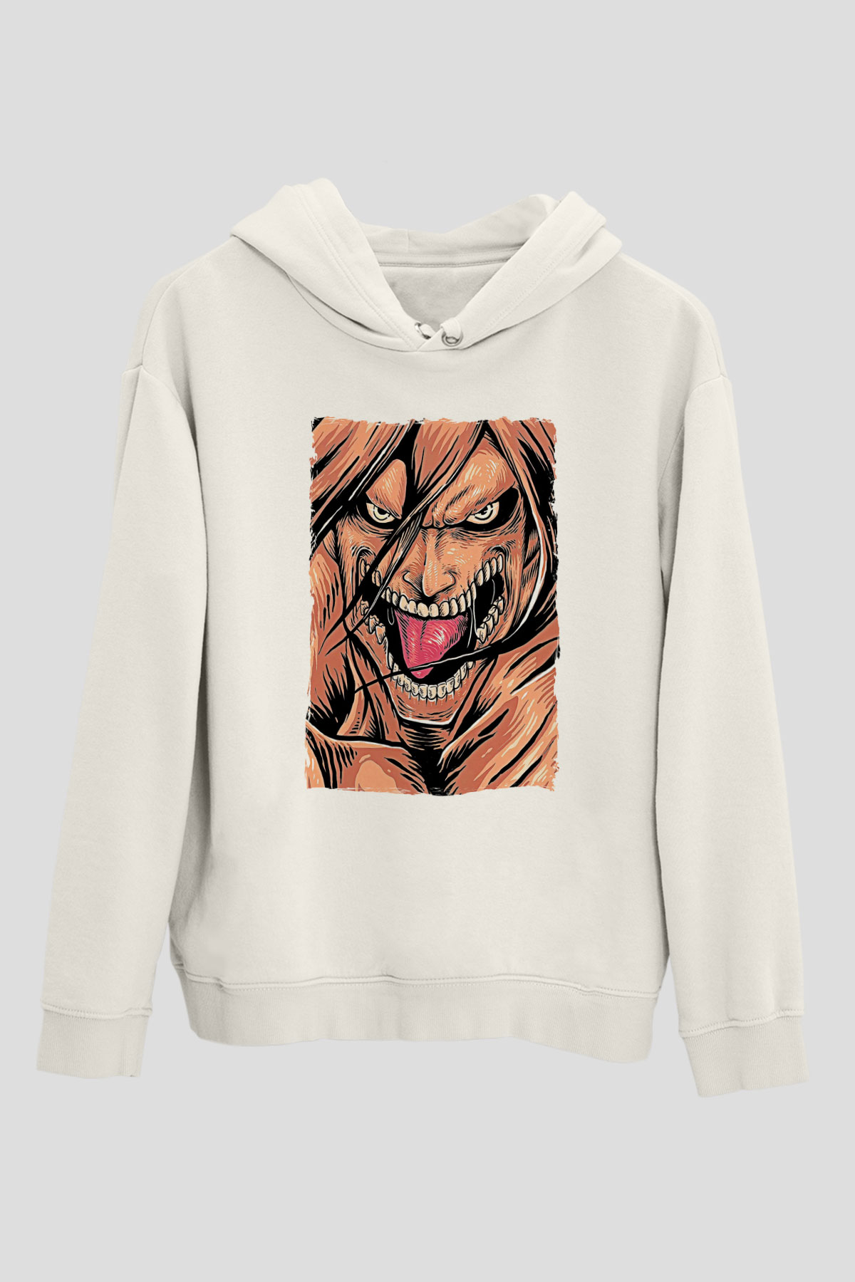 Attack On Titan Baskılı Unisex Siyah Hoodie