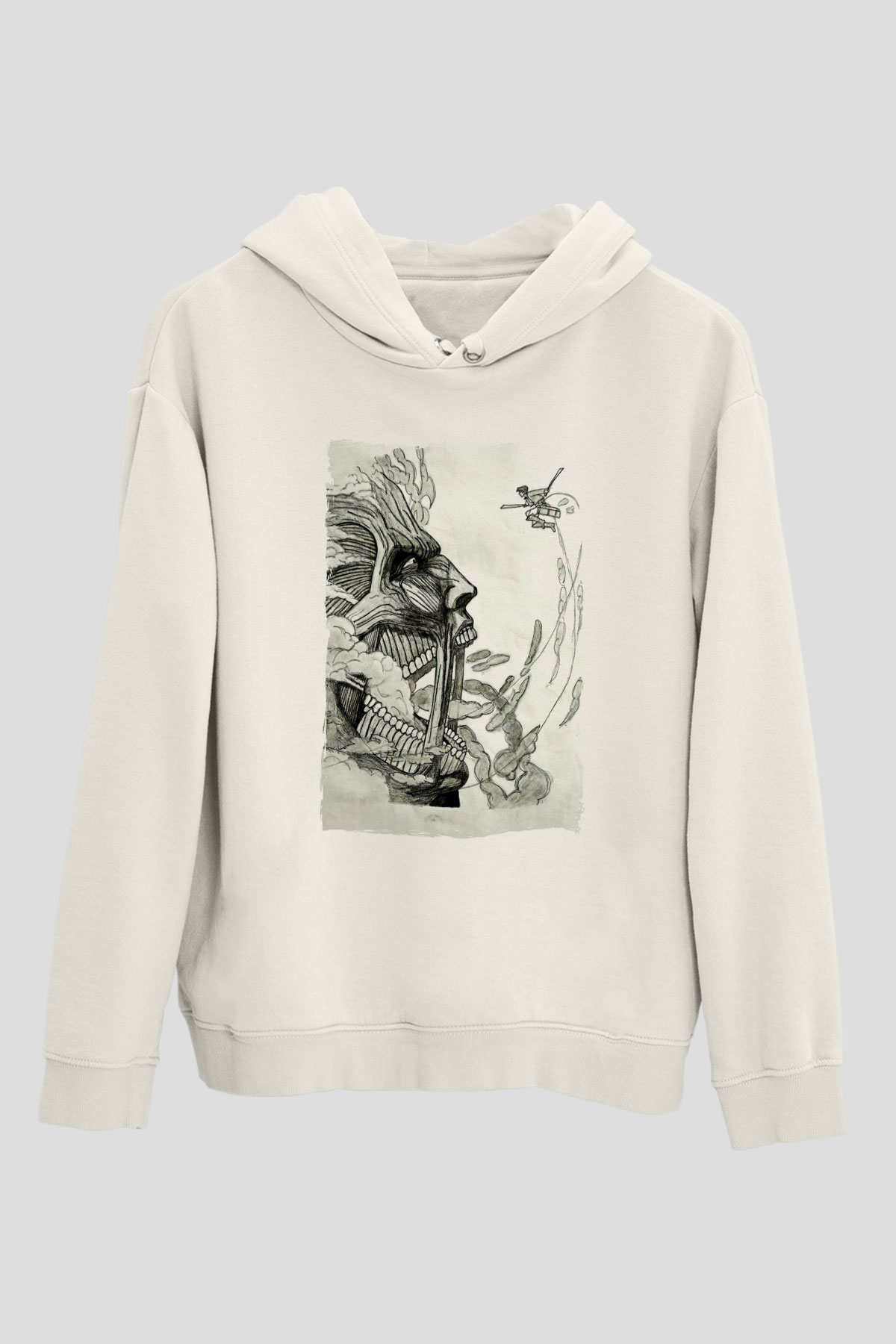 Attack On Titan Baskılı Unisex Siyah Hoodie