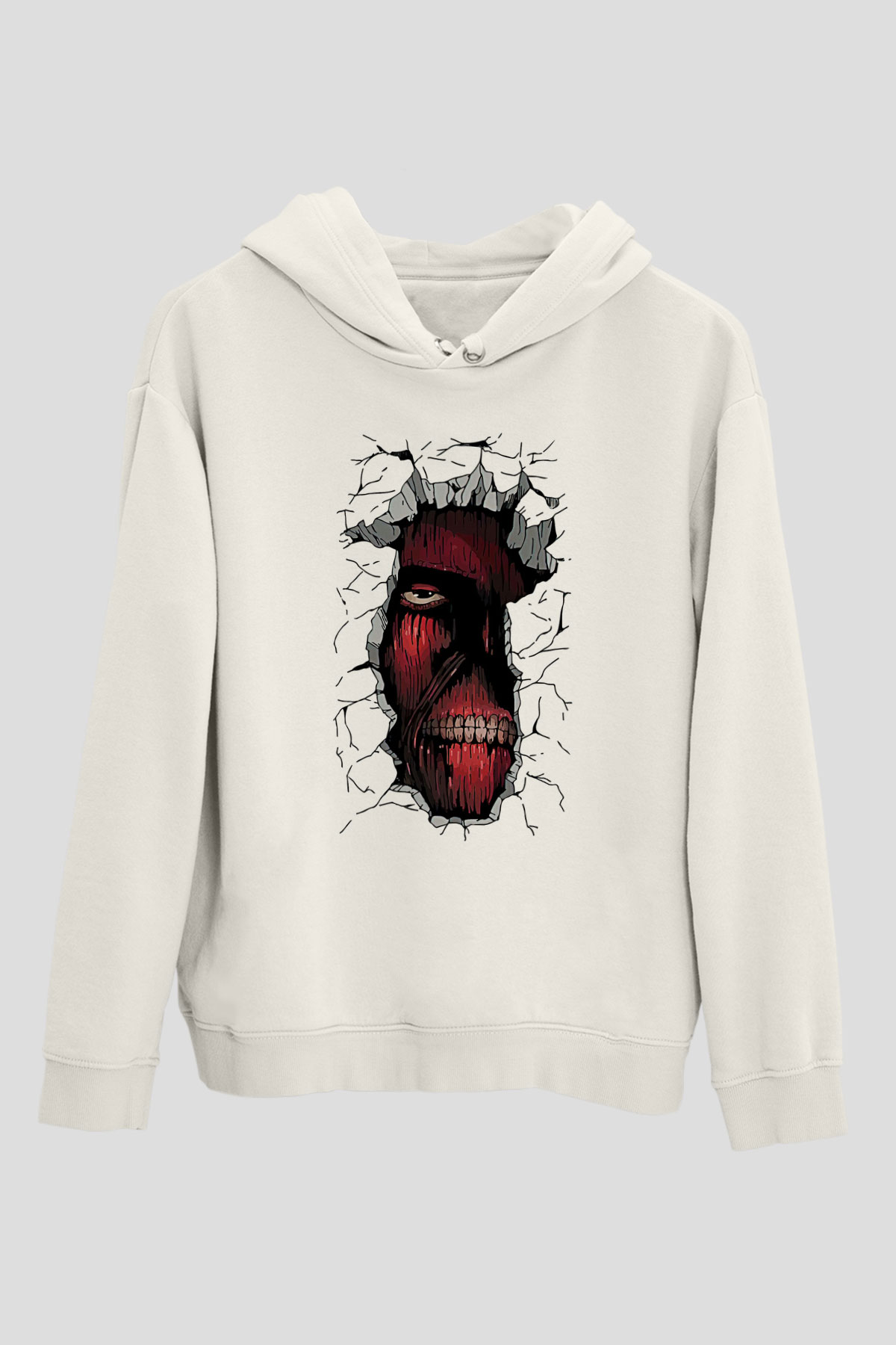 Attack On Titan Baskılı Unisex Siyah Hoodie
