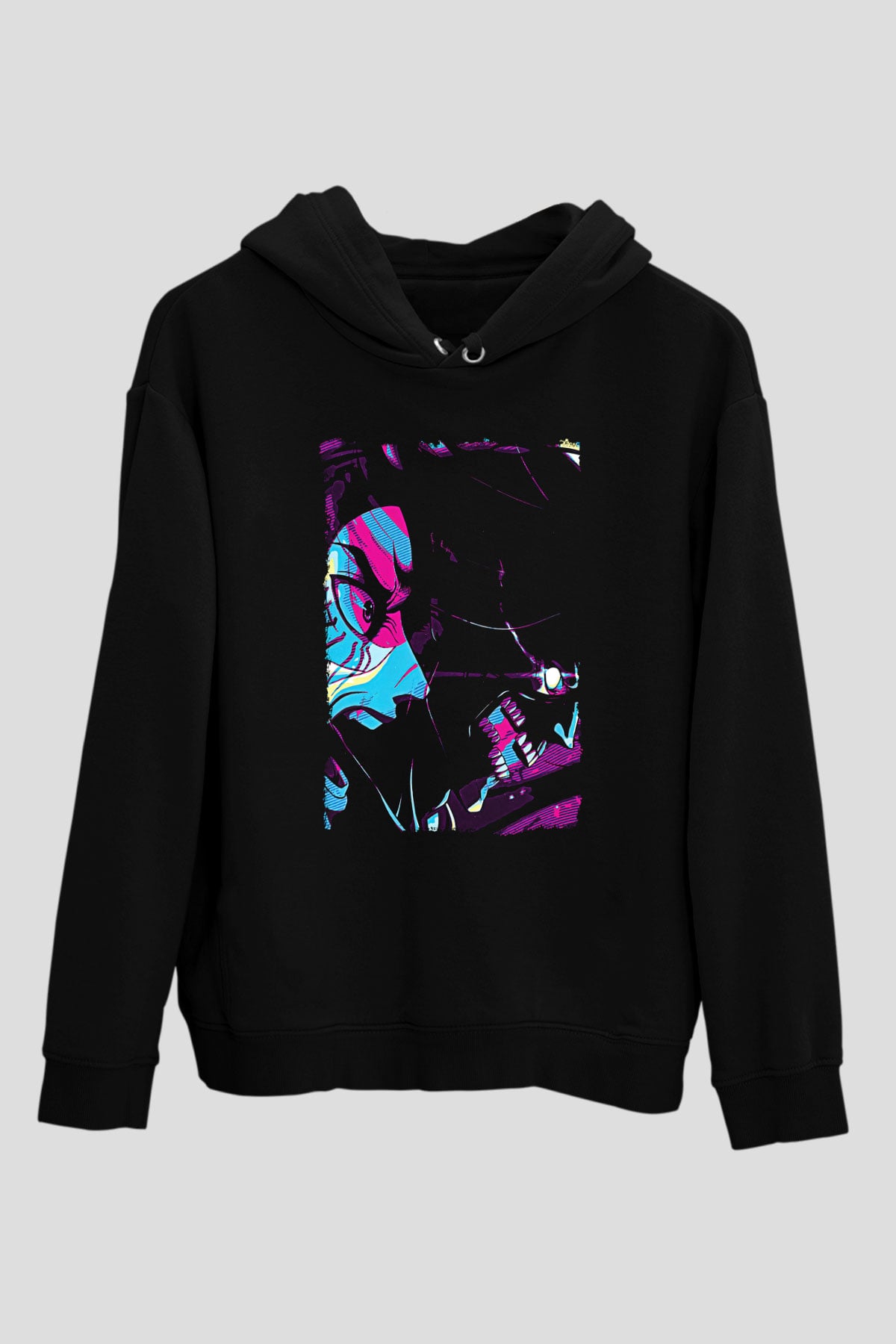Attack On Titan Baskılı Unisex Siyah Hoodie