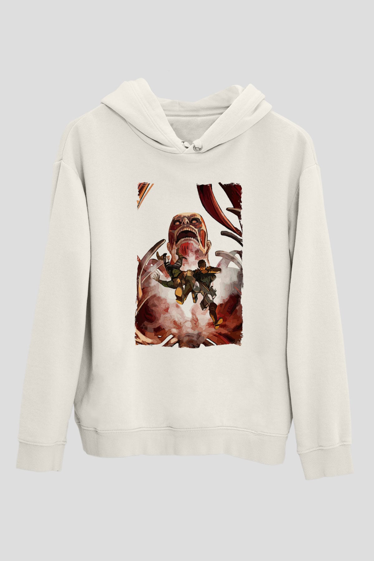 Attack On Titan Baskılı Unisex Siyah Hoodie