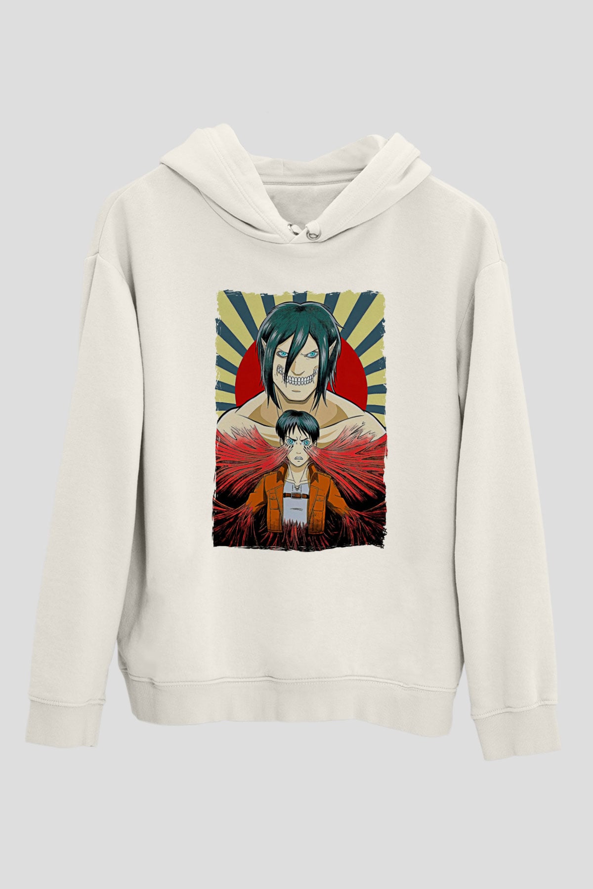 Attack On Titan Baskılı Unisex Siyah Hoodie
