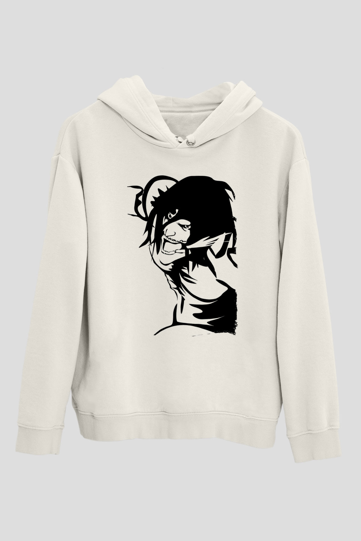 Attack On Titan Baskılı Unisex Siyah Hoodie