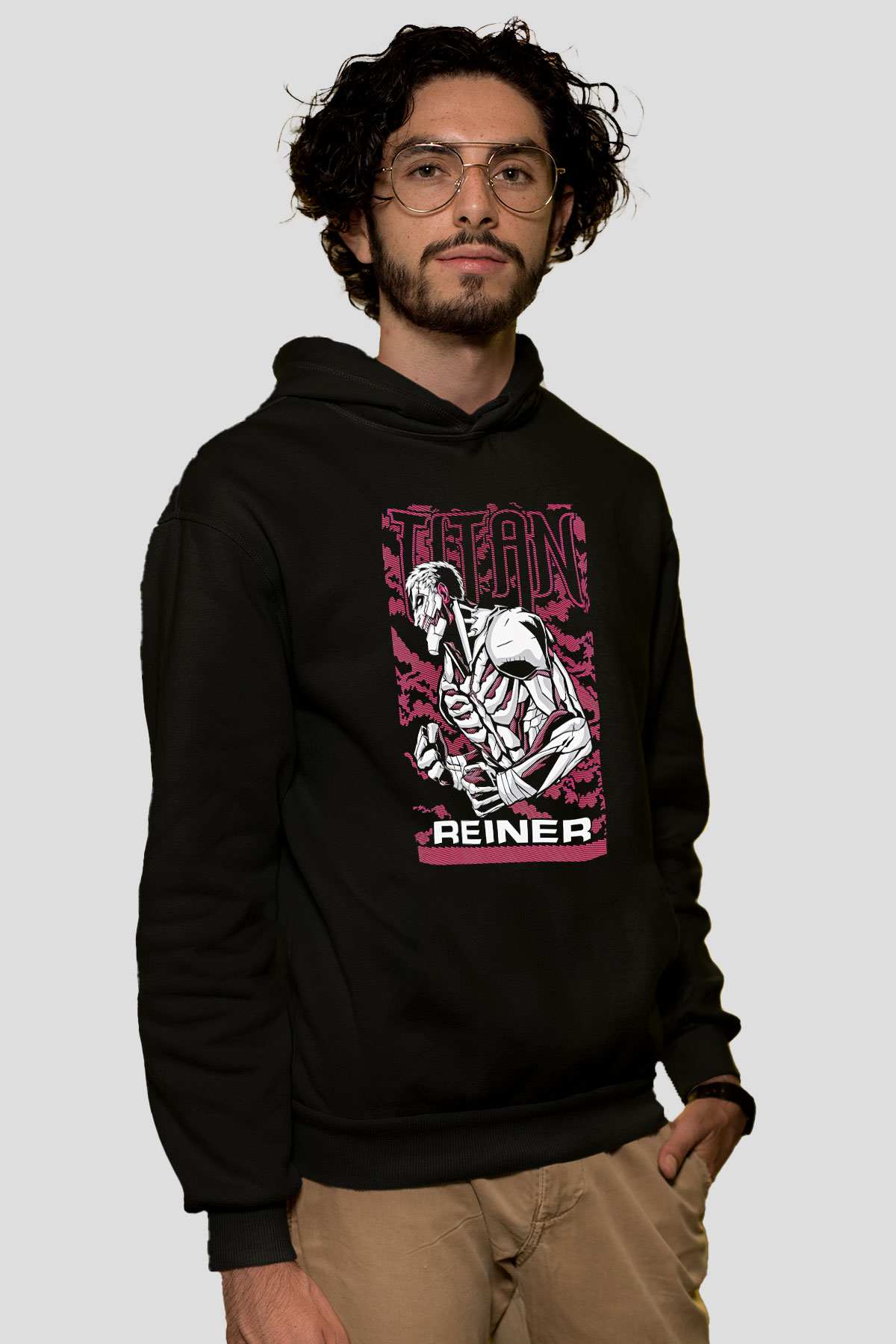 Attack On Titan Baskılı Unisex Siyah Hoodie