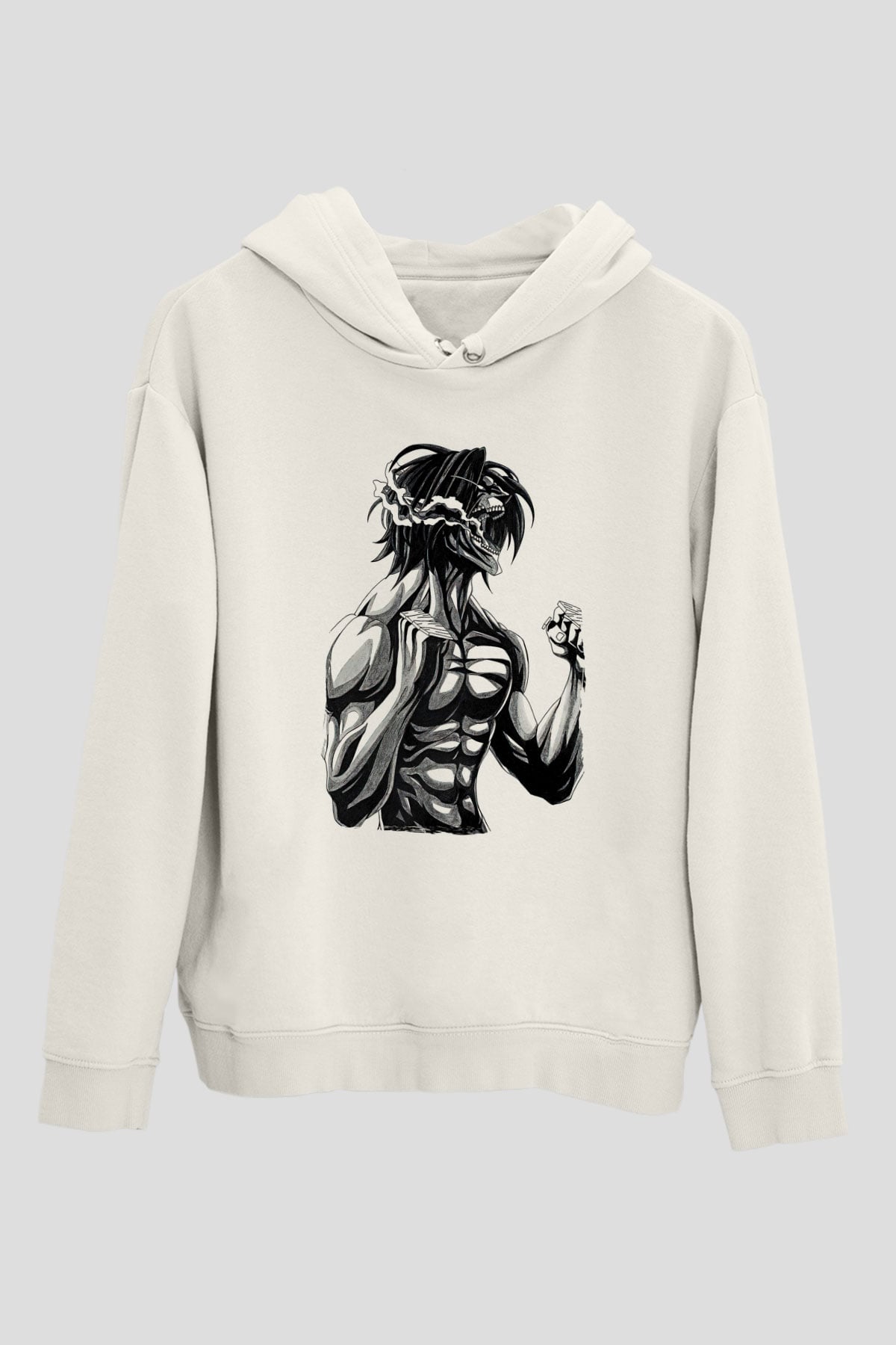 Attack On Titan Baskılı Unisex Siyah Hoodie