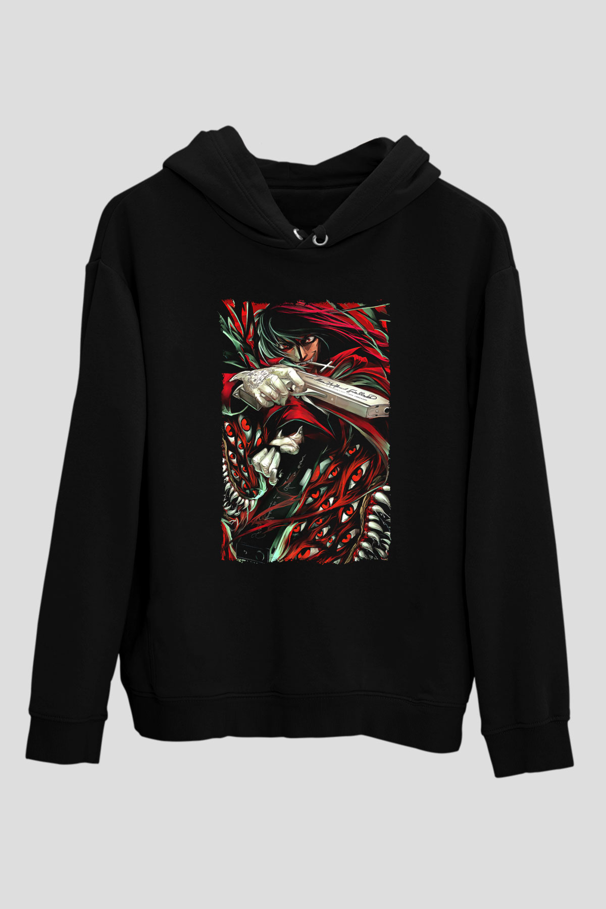 Attack On Titan Baskılı Unisex Siyah Hoodie