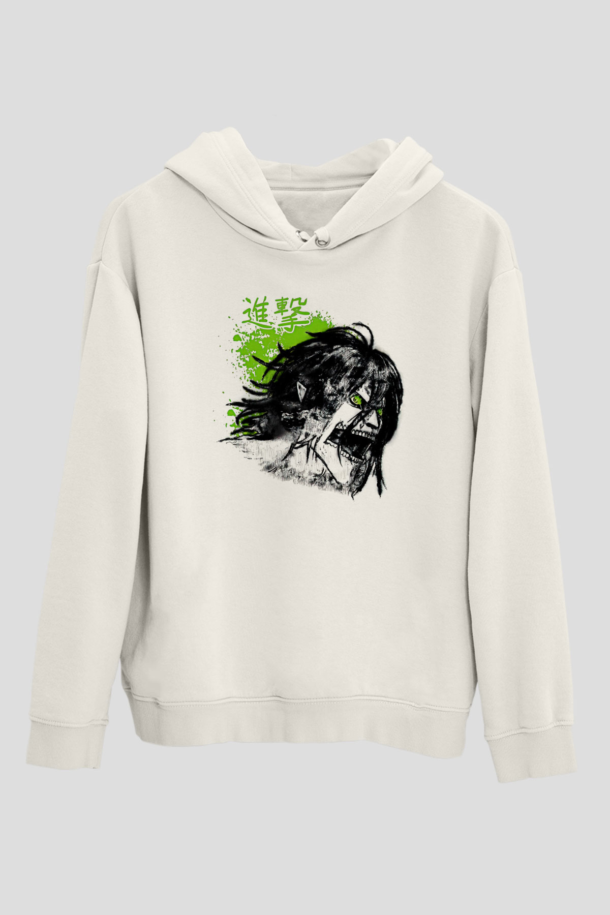 Attack On Titan Baskılı Unisex Siyah Hoodie