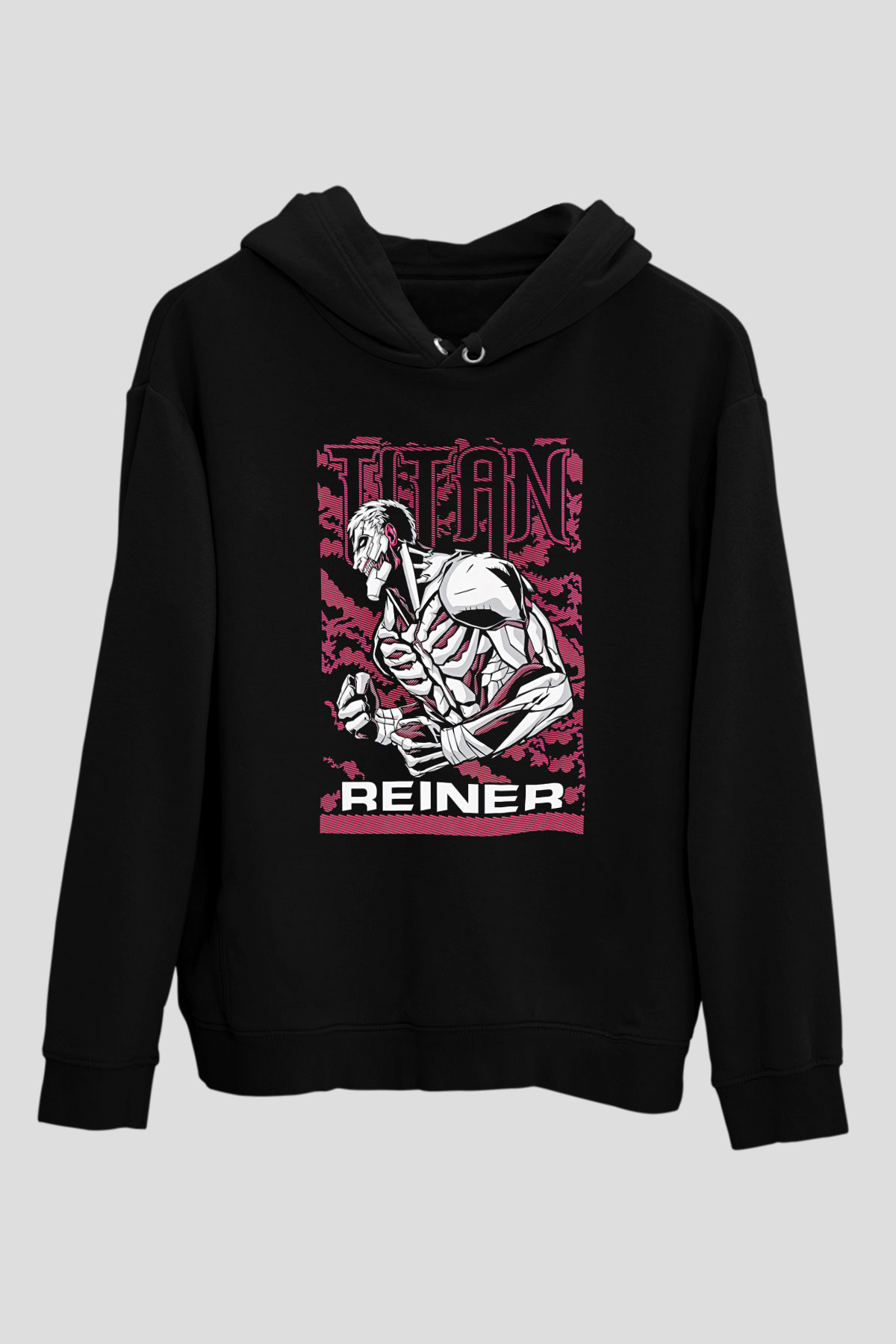 Attack On Titan Baskılı Unisex Siyah Hoodie
