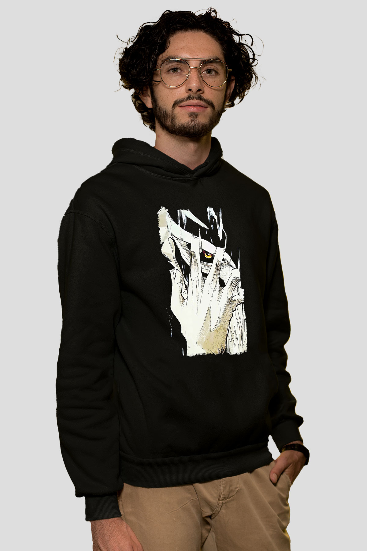 Attack On Titan Baskılı Unisex Siyah Hoodie