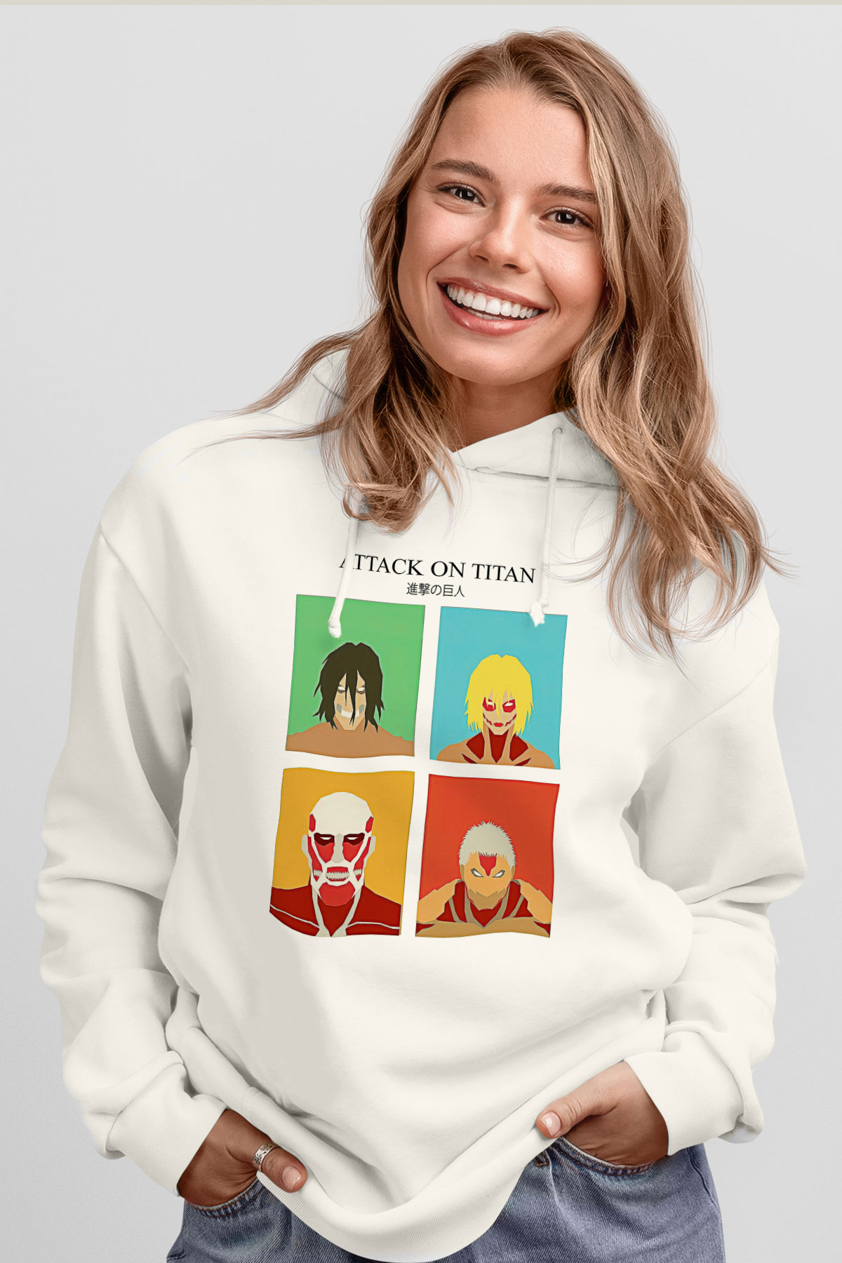 Attack On Titan Baskılı Unisex Siyah Hoodie