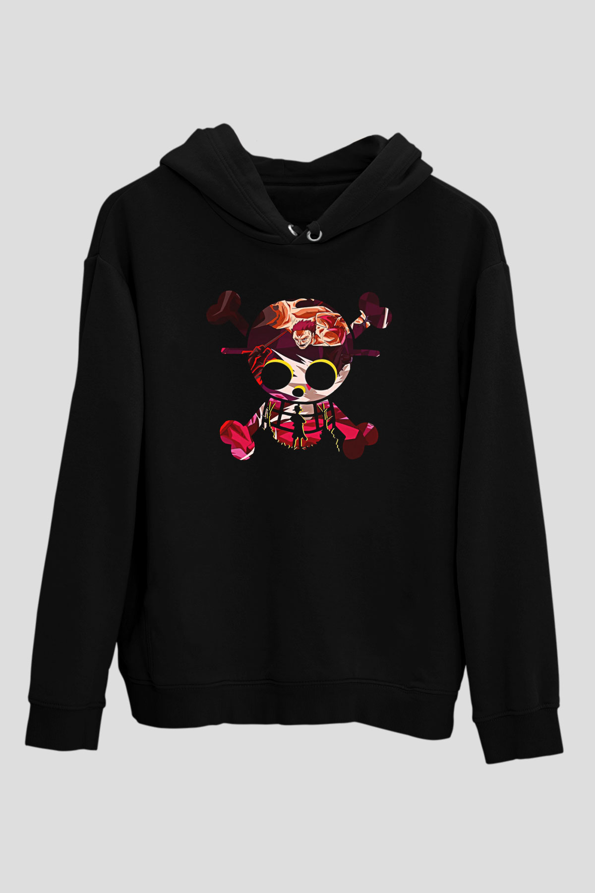 Attack On Titan Baskılı Unisex Siyah Hoodie