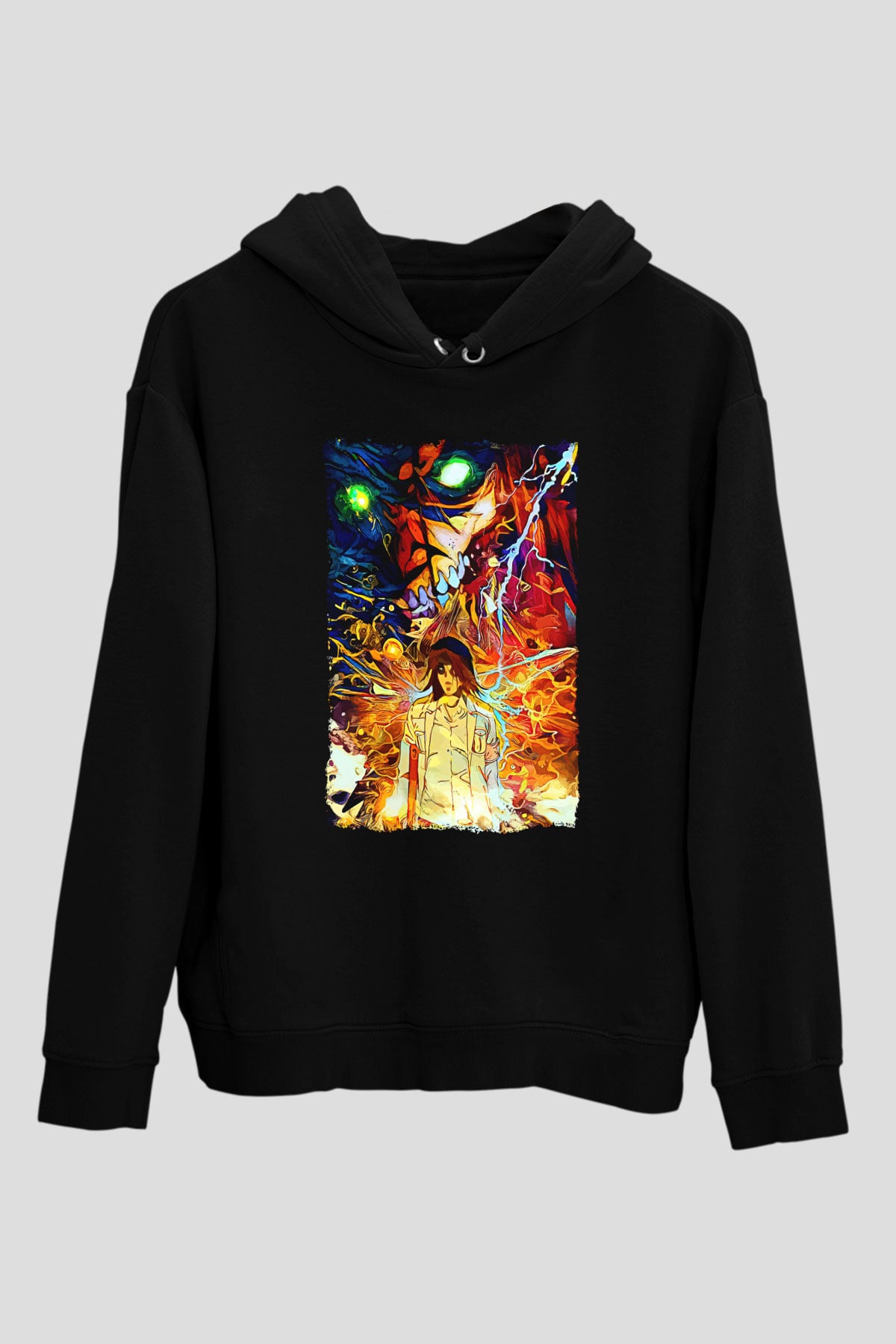 Attack On Titan Baskılı Unisex Siyah Hoodie