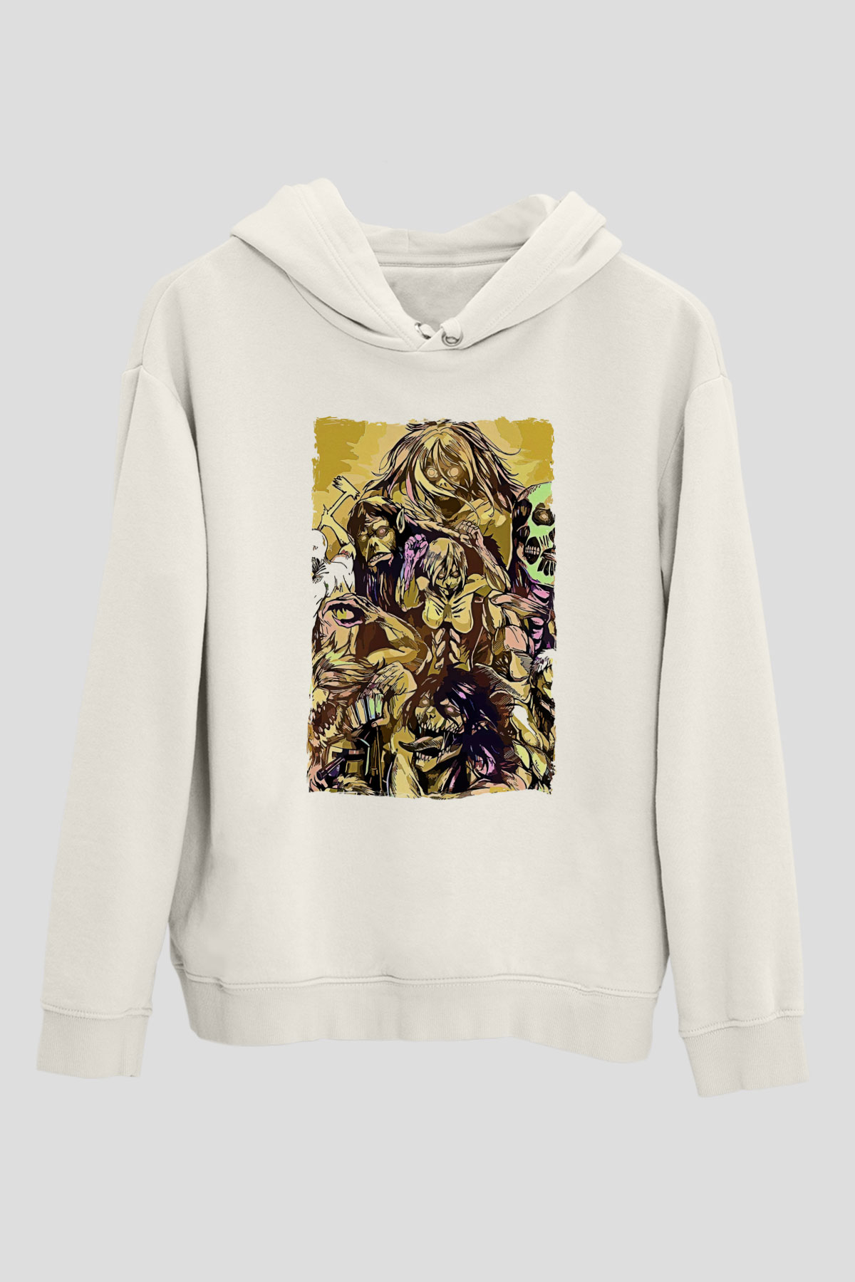 Attack On Titan Baskılı Unisex Siyah Hoodie
