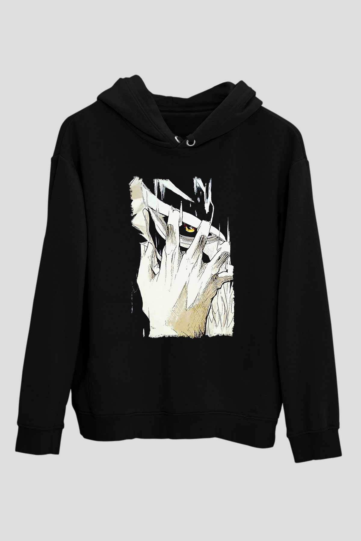 Attack On Titan Baskılı Unisex Siyah Hoodie