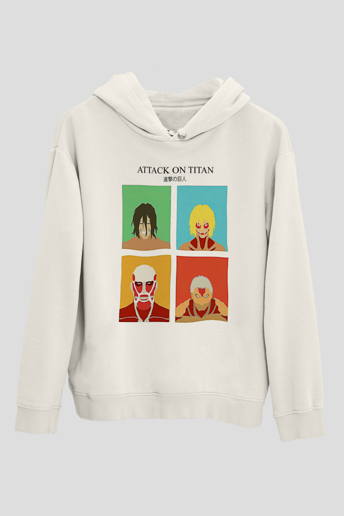 Attack On Titan Baskılı Unisex Siyah Hoodie