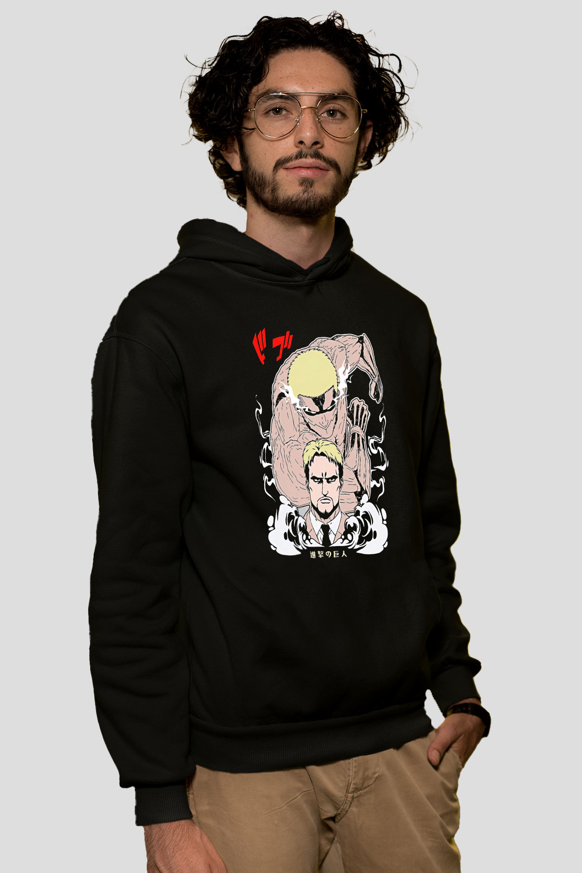 Attack On Titan Baskılı Unisex Siyah Hoodie