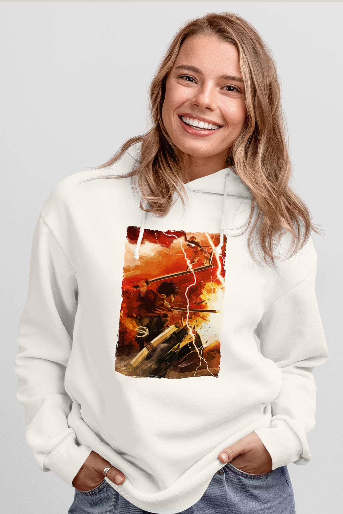 Attack On Titan Baskılı Unisex Siyah Hoodie